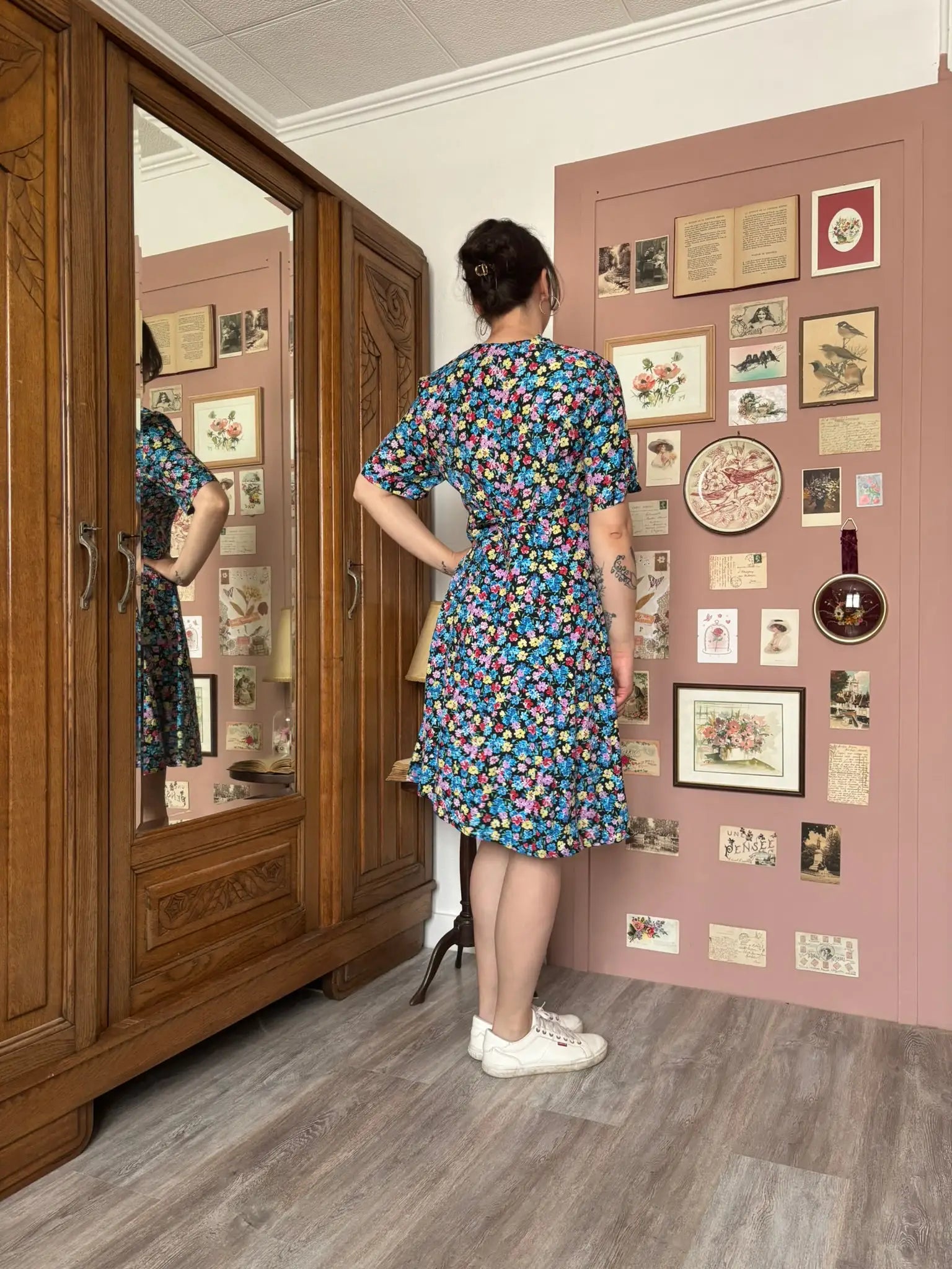 Robe fleurie fluide boutonnée – T.38/40 - Vintage années 80/90