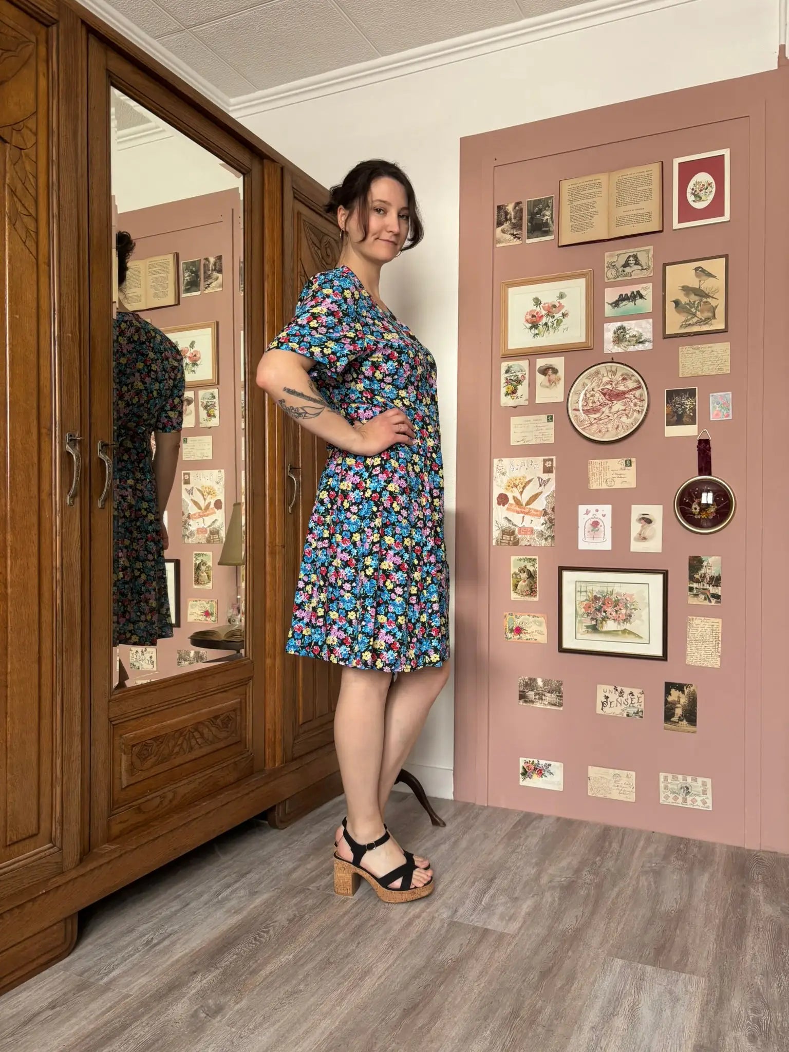 Robe fleurie fluide boutonnée – T.38/40 - Vintage années 80/90