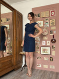 Robe denim boutonnée asymétrique – T.36 – Vintage années 2000