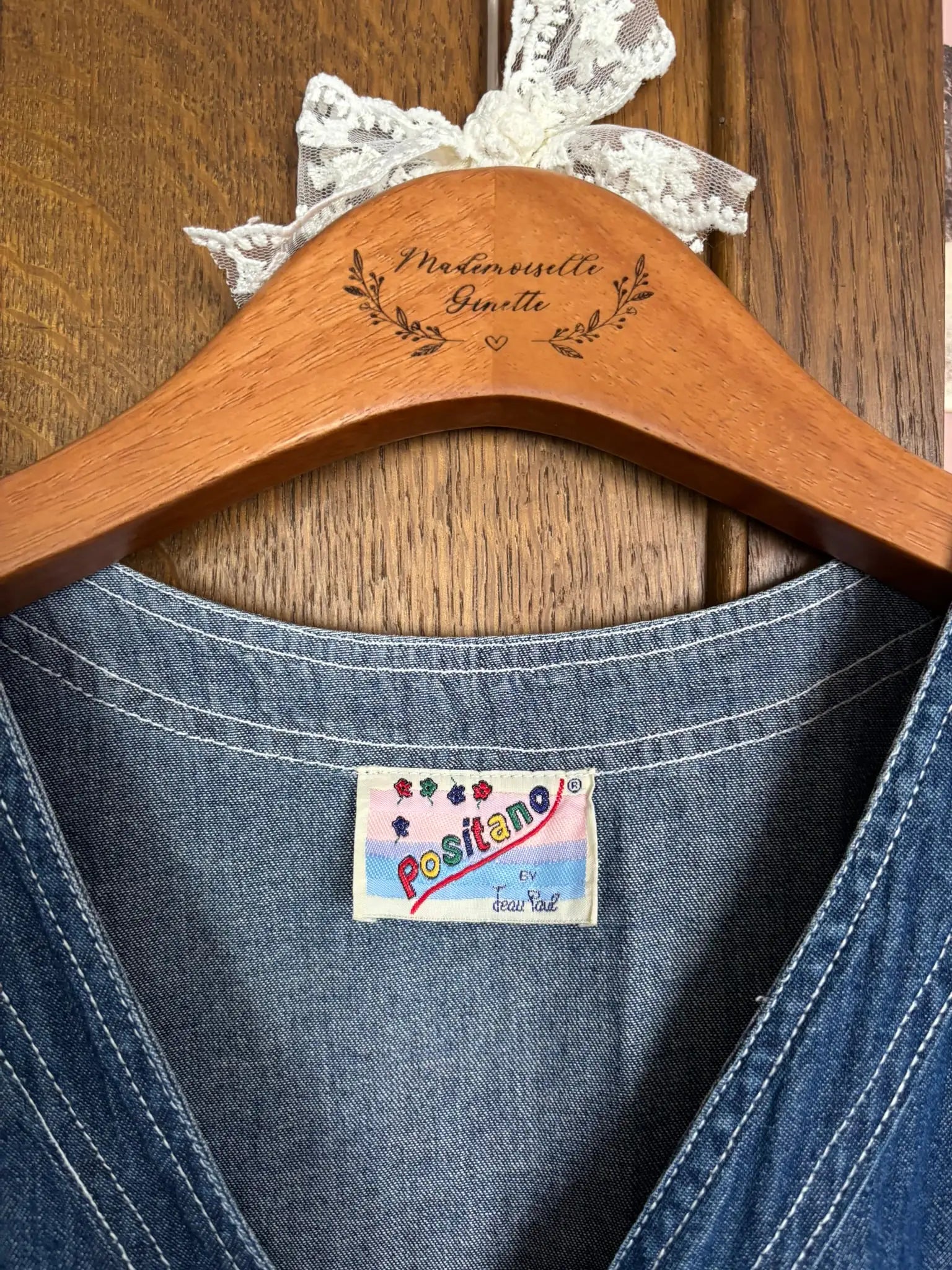 Robe denim sans manches boutonnée – Du 42 au 46 - Vintage années 90
