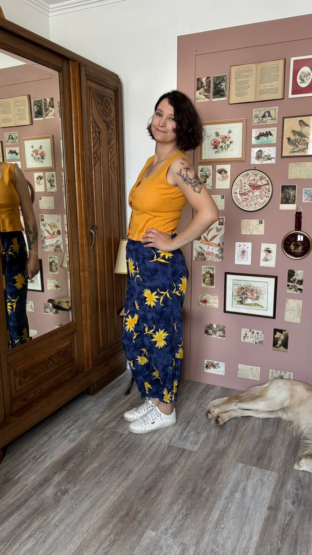 Pantalon fluide « Mandarine » – T.42/44-  Vintage années 80/90