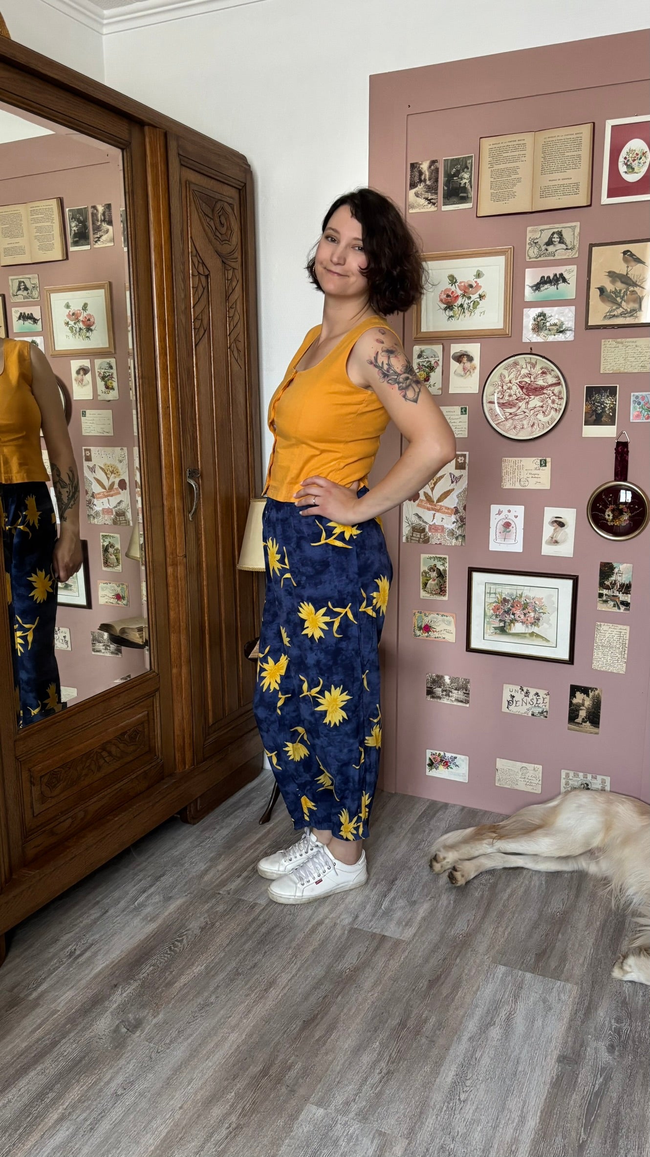 Pantalon fluide « Mandarine » – T.42/44-  Vintage années 80/90