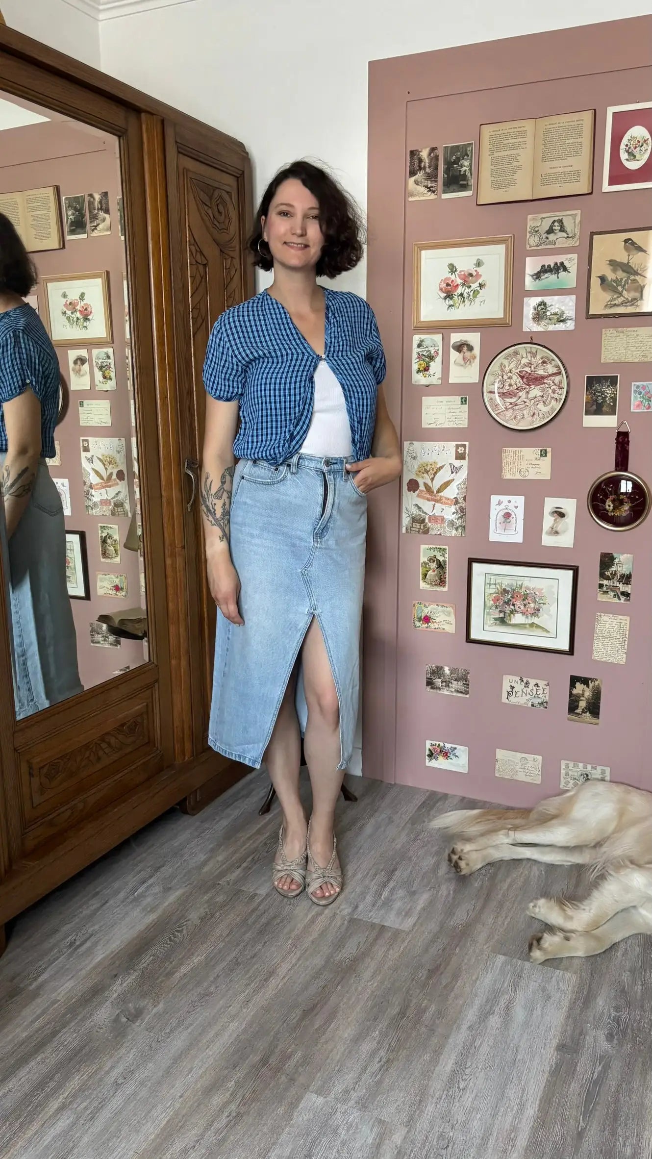 Boléro vichy bleu - T.38/40 Vintage années 2000