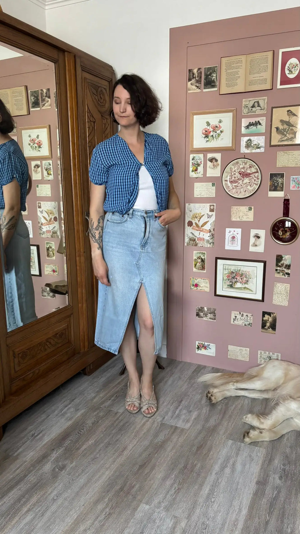 Boléro vichy bleu - T.38/40 Vintage années 2000