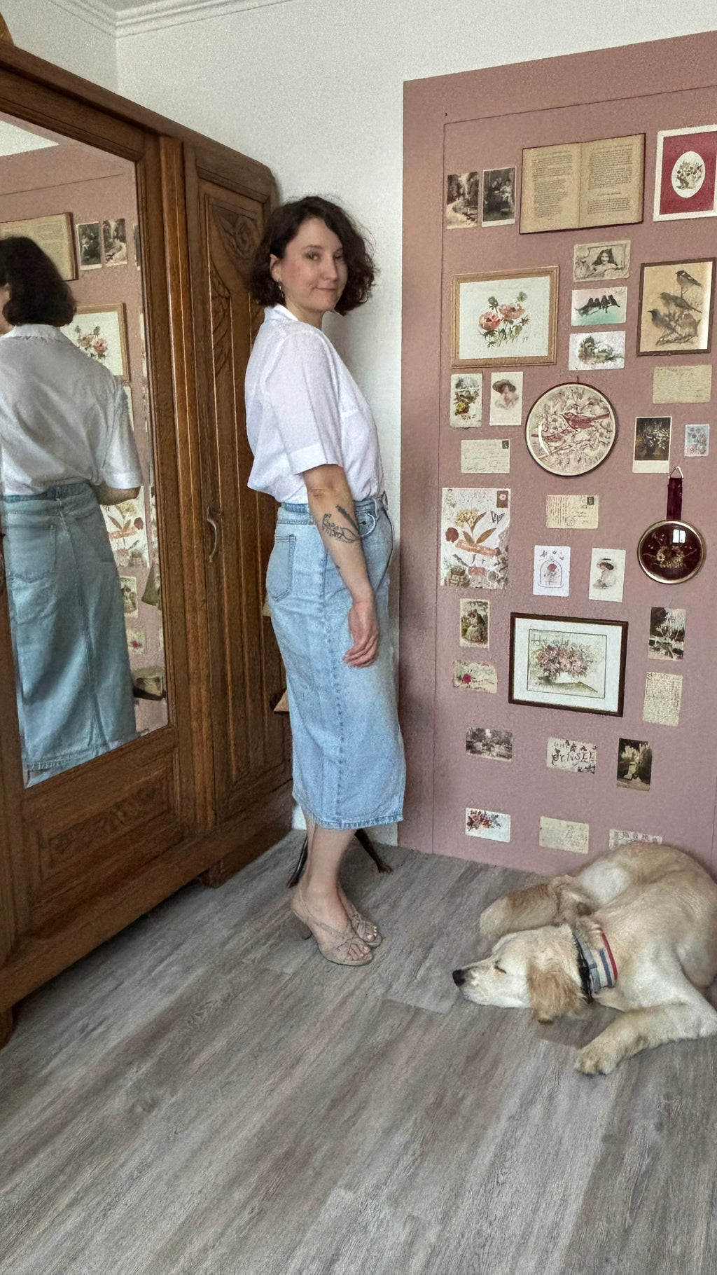 Chemisier blanc brodé – T.40/42- Vintage années 70/80