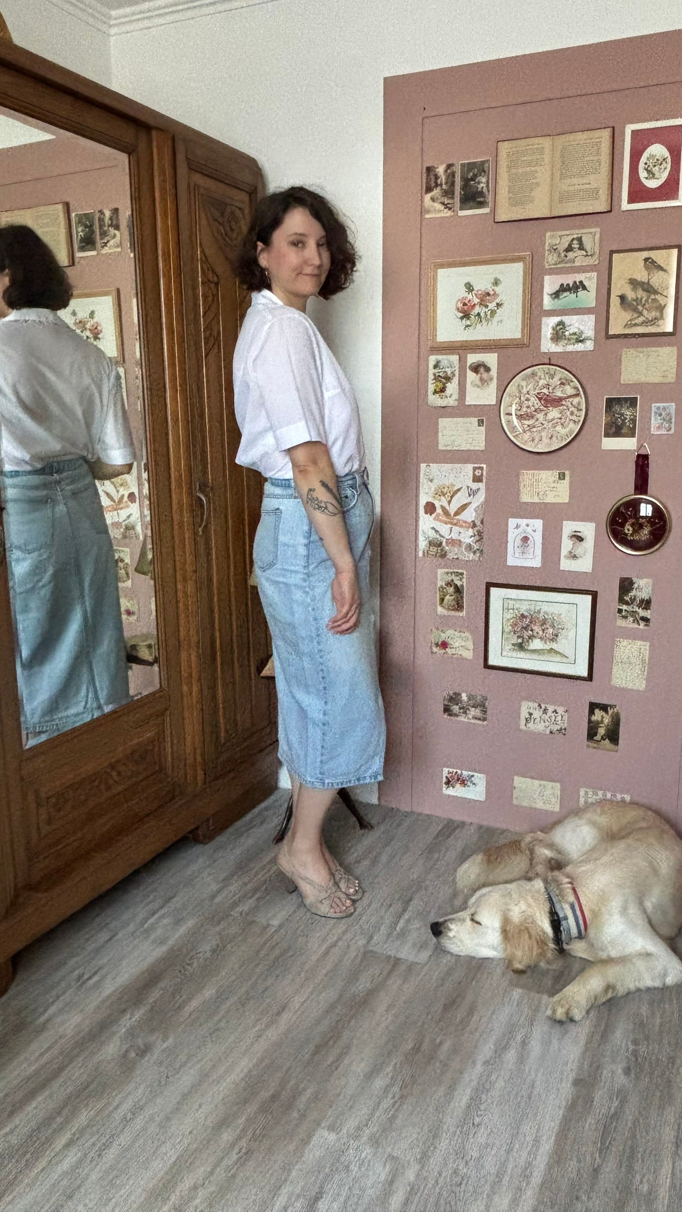 Chemisier blanc brodé – T.40/42- Vintage années 70/80