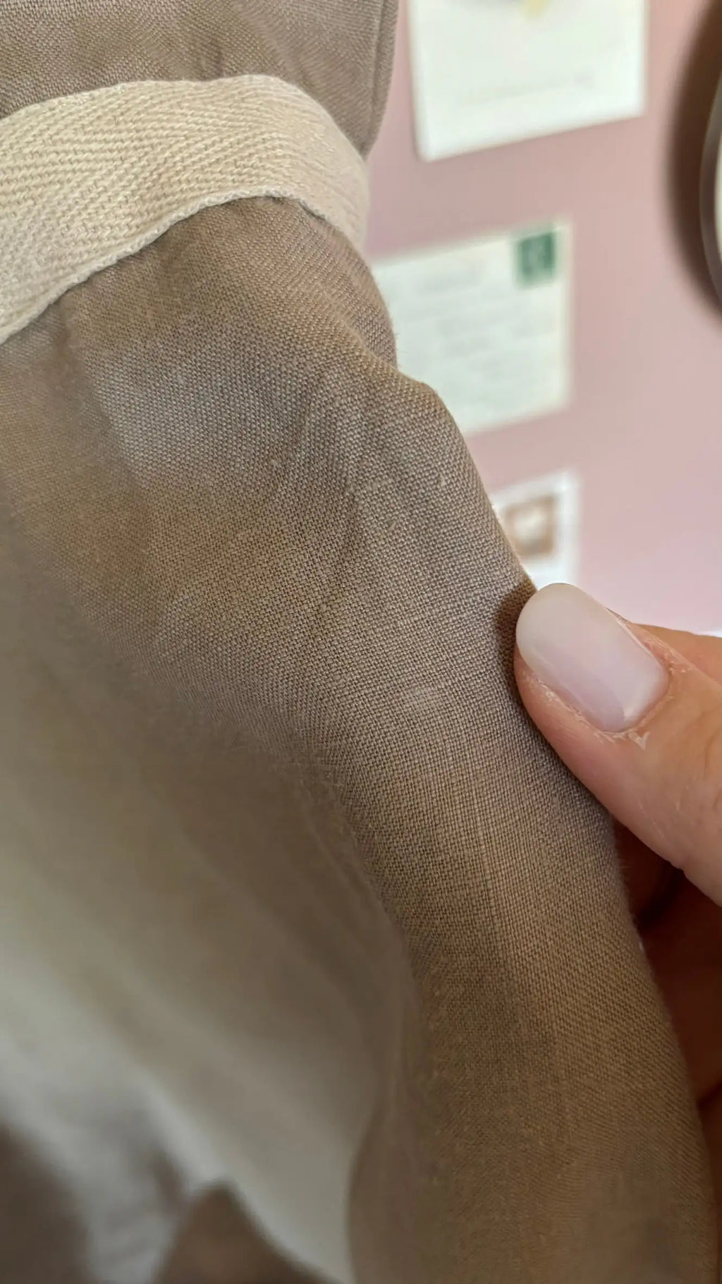 Robe portefeuille en lin camel – T.38/40 -Vintage années 90/2000