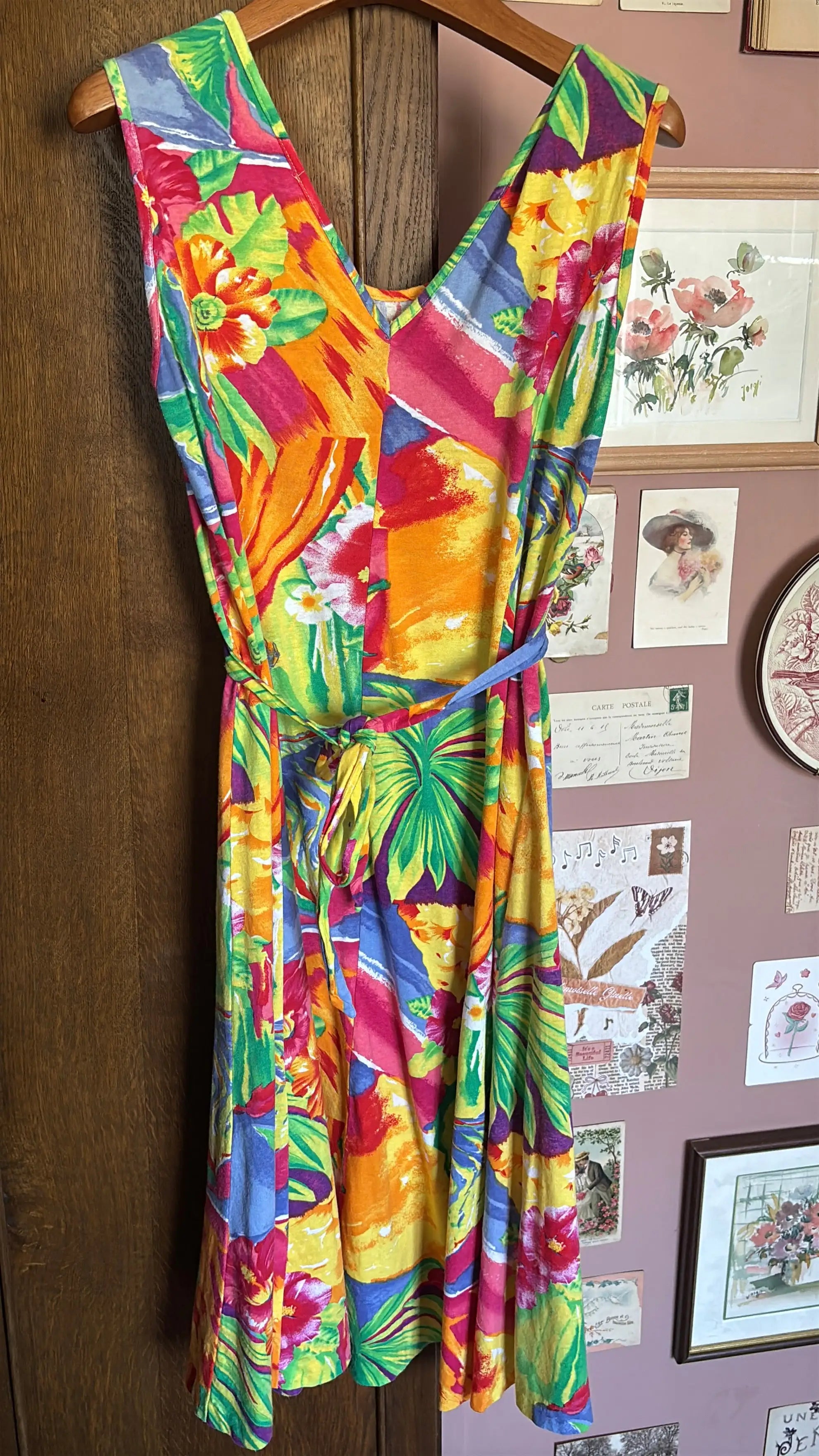 Robe tropicale colorée – T36/38 - Vintage années 90