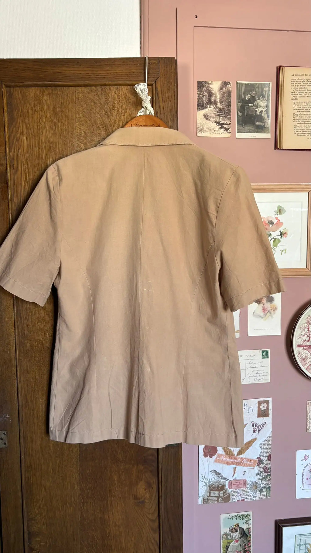 Veste tailleur d'été safari beige –T.38 - Vintage années 80/90