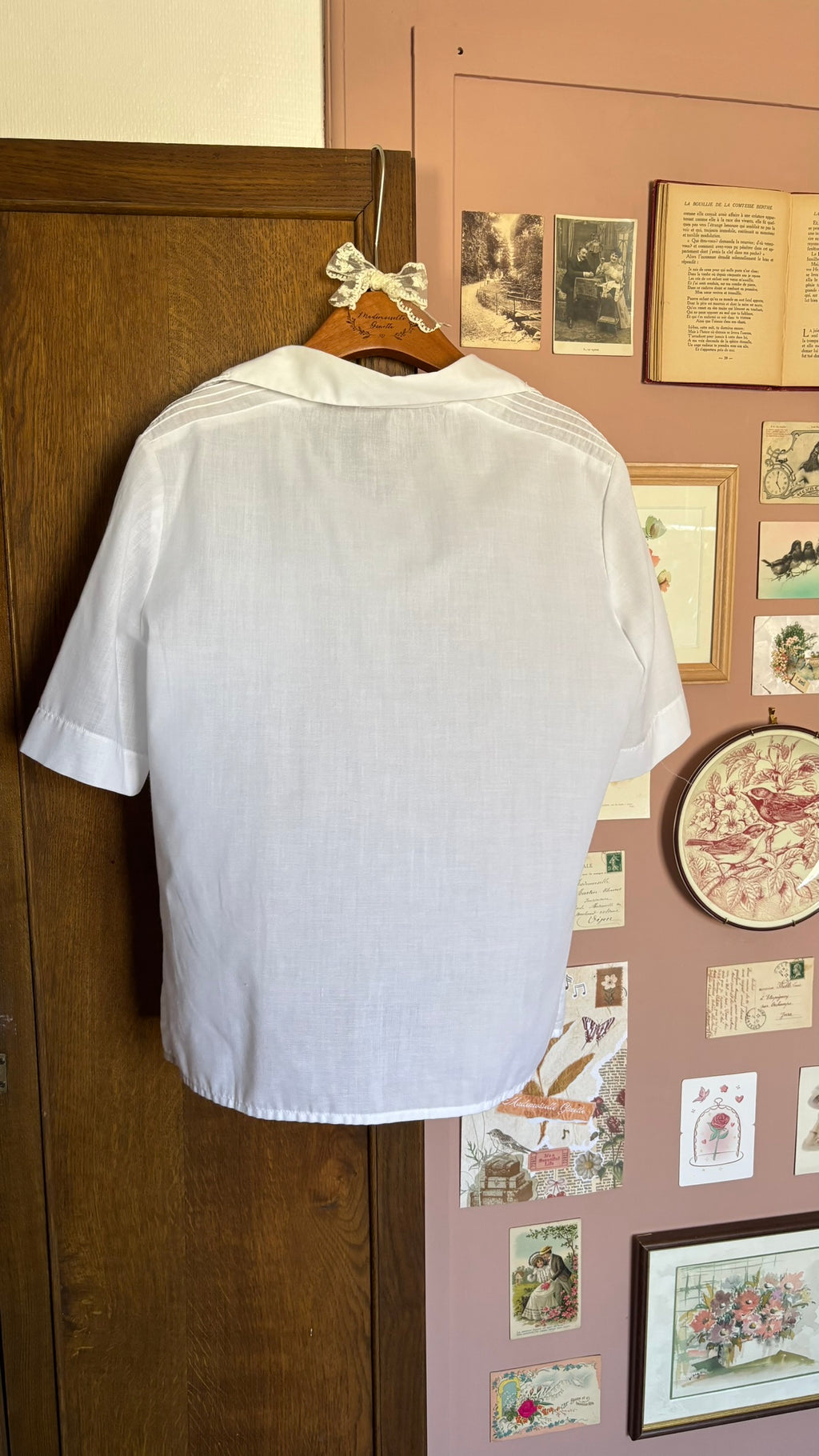 Chemisier blanc brodé – T.40/42- Vintage années 70/80