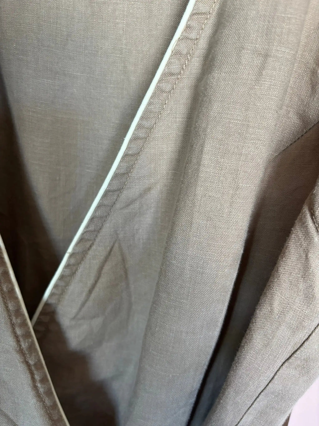 Robe portefeuille en lin camel – T.38/40 -Vintage années 90/2000