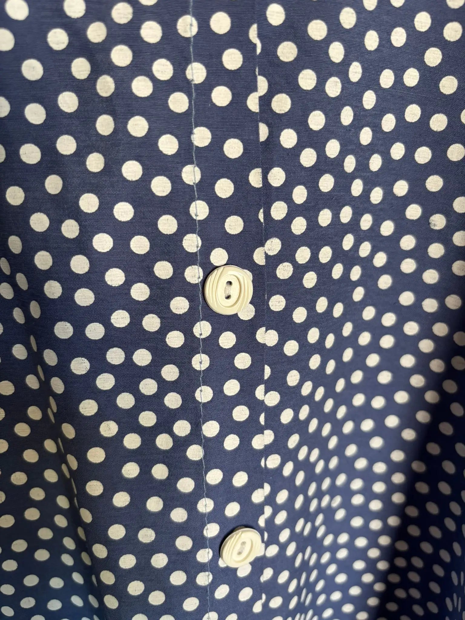Robe à pois bleue et blanche – Cousue main –T.38/40 -  Vintage années 80/90