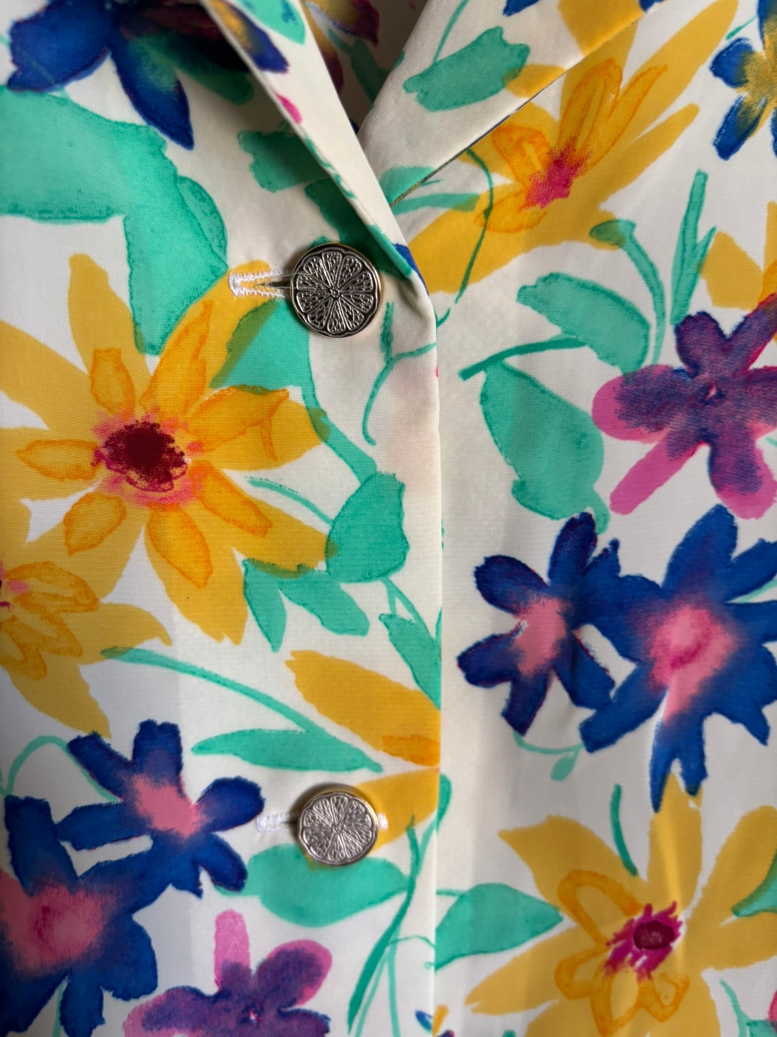 Chemisier fluide fleuri ceinturé – Du 40 au 44 - Vintage années 80