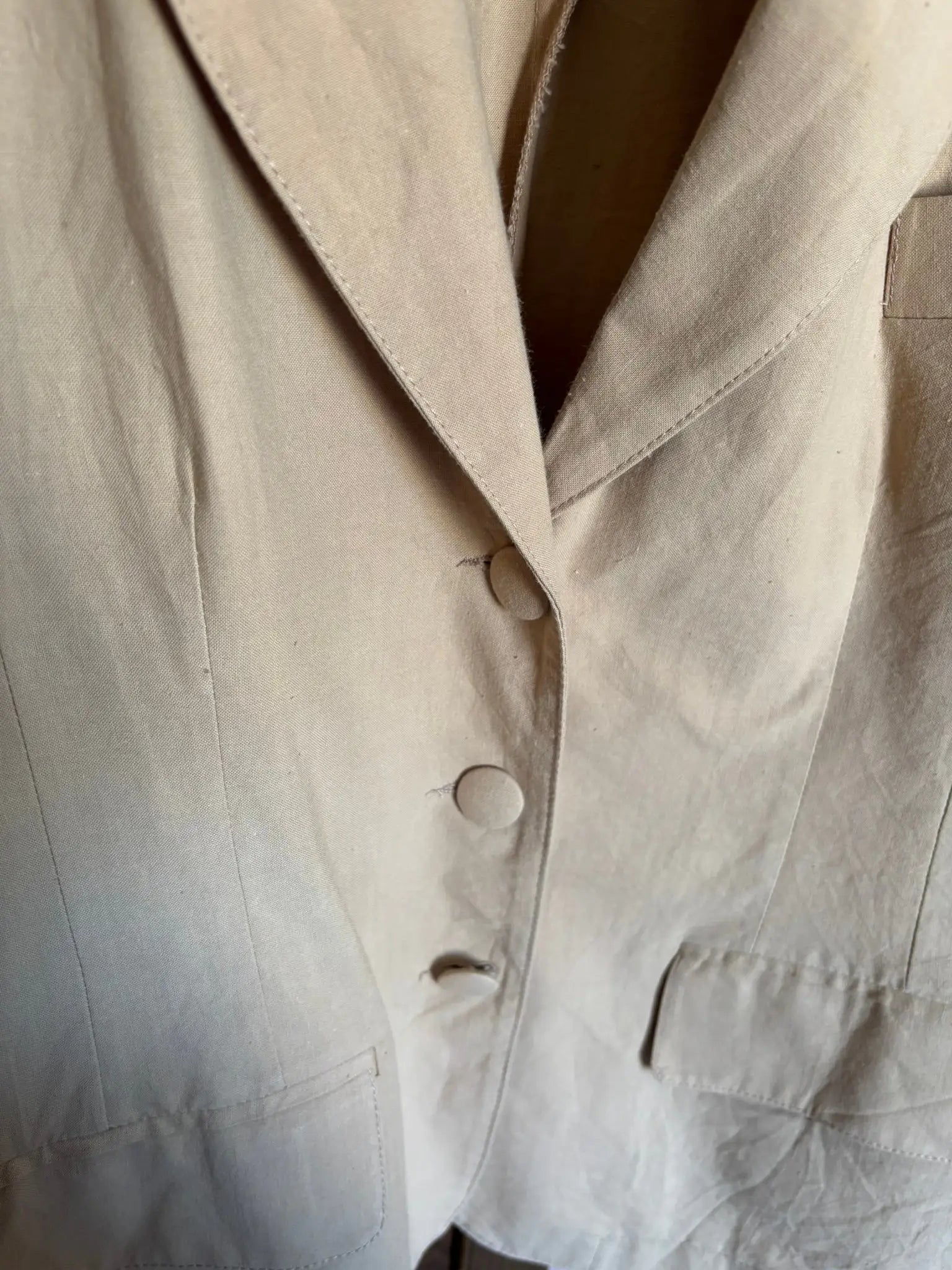 Veste tailleur d'été safari beige –T.38 - Vintage années 80/90