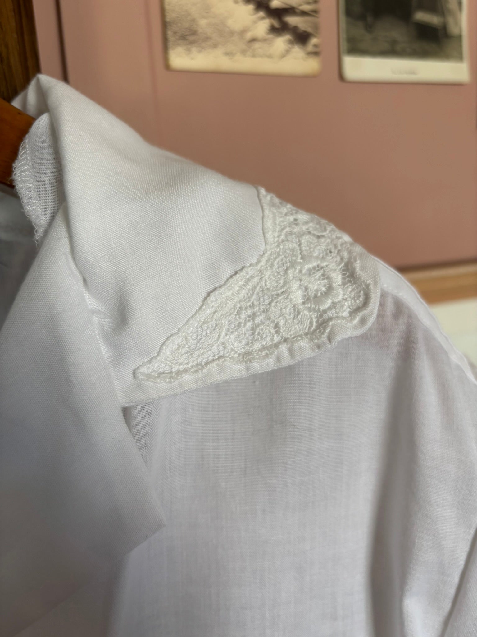 Chemisier blanc brodé – T.40/42- Vintage années 70/80