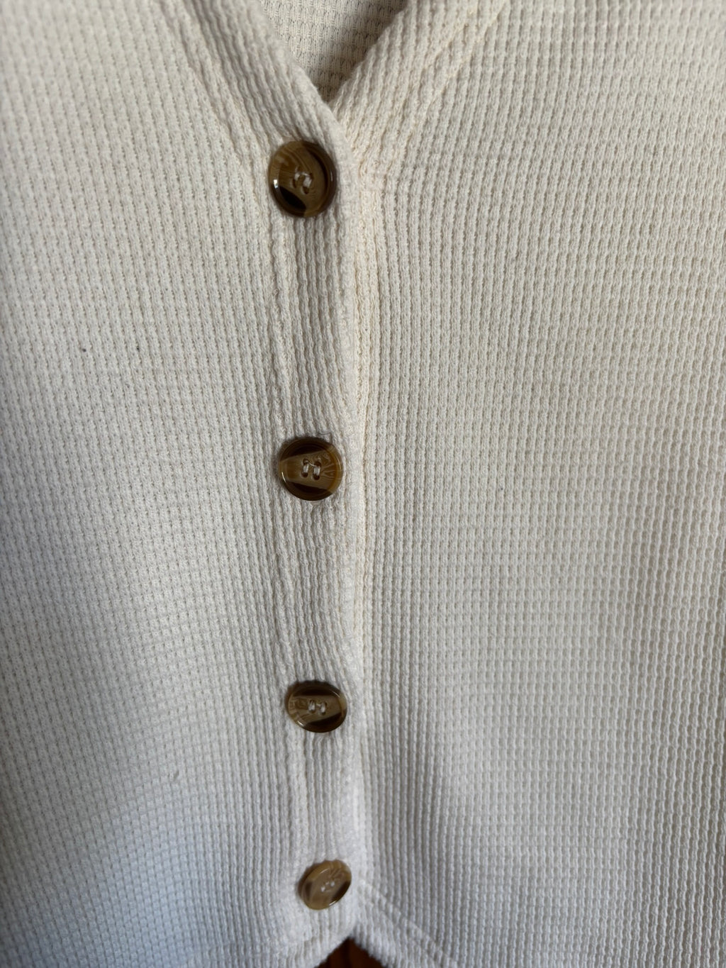Gilet sans manches gaufré écru – T.36- Vintage années 90