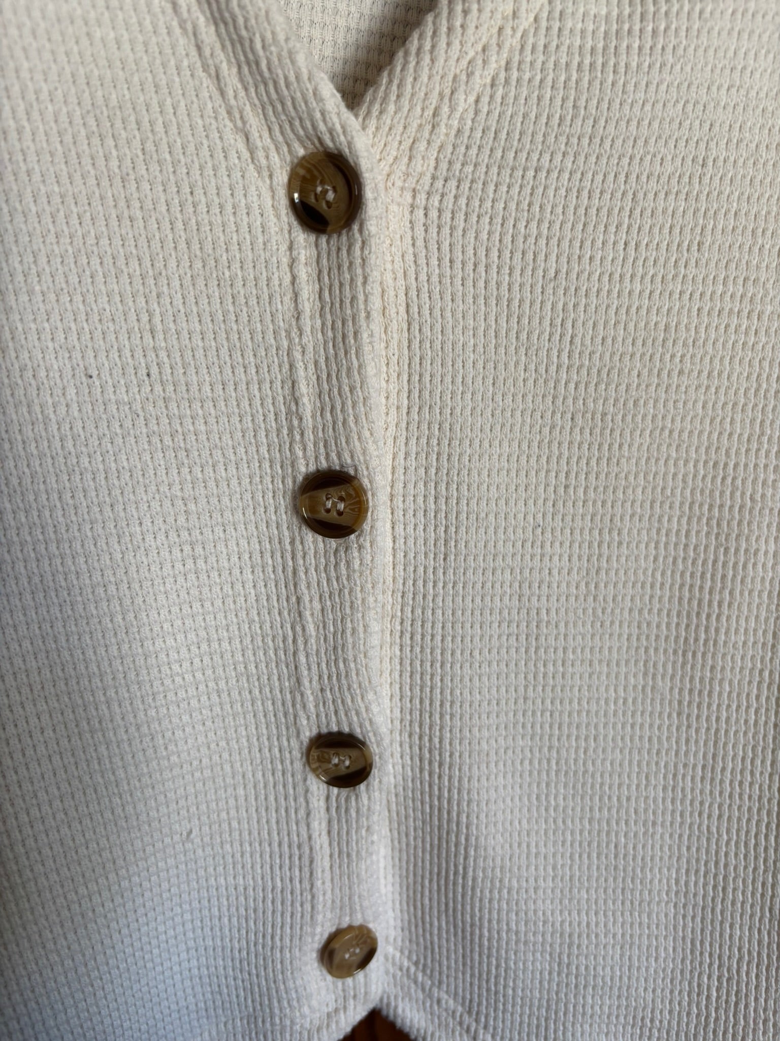 Gilet sans manches gaufré écru – T.36- Vintage années 90
