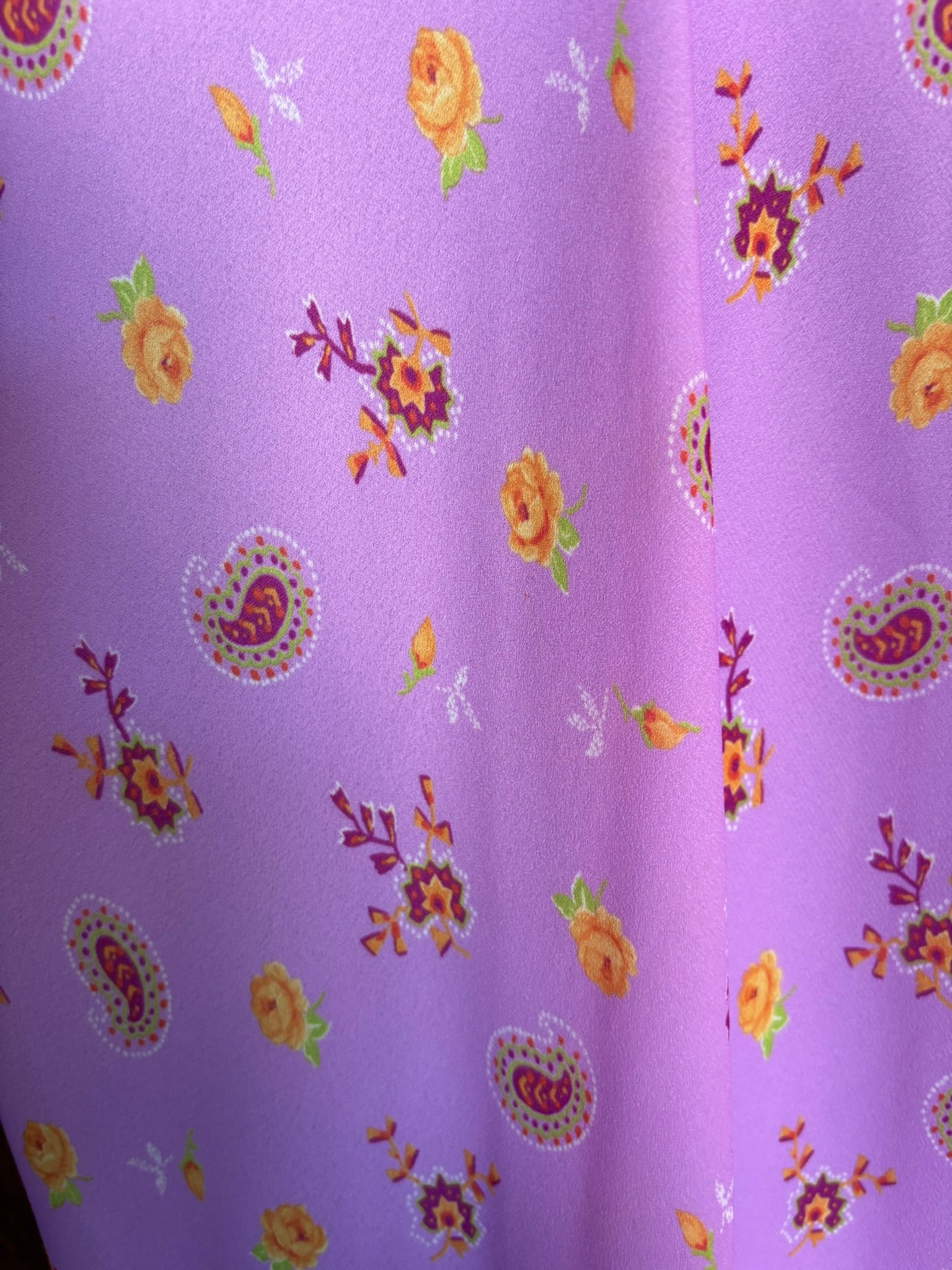 Jupe nuisette lilas à motifs fleuris – T.34- Vintage années 2000