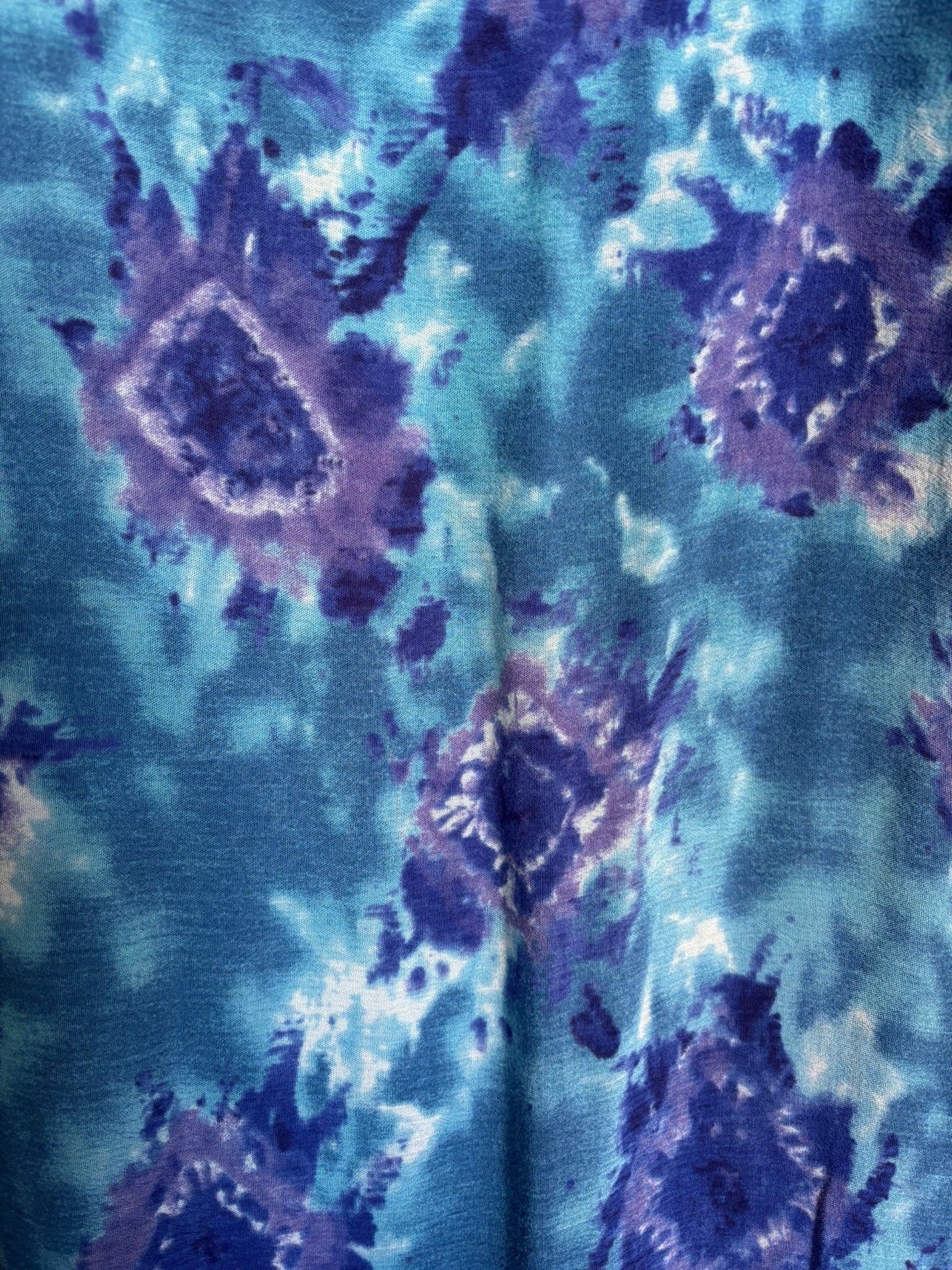 Blue watercolor wrap midi skirt – Sizes 36 to 44 – 90s Vintage
