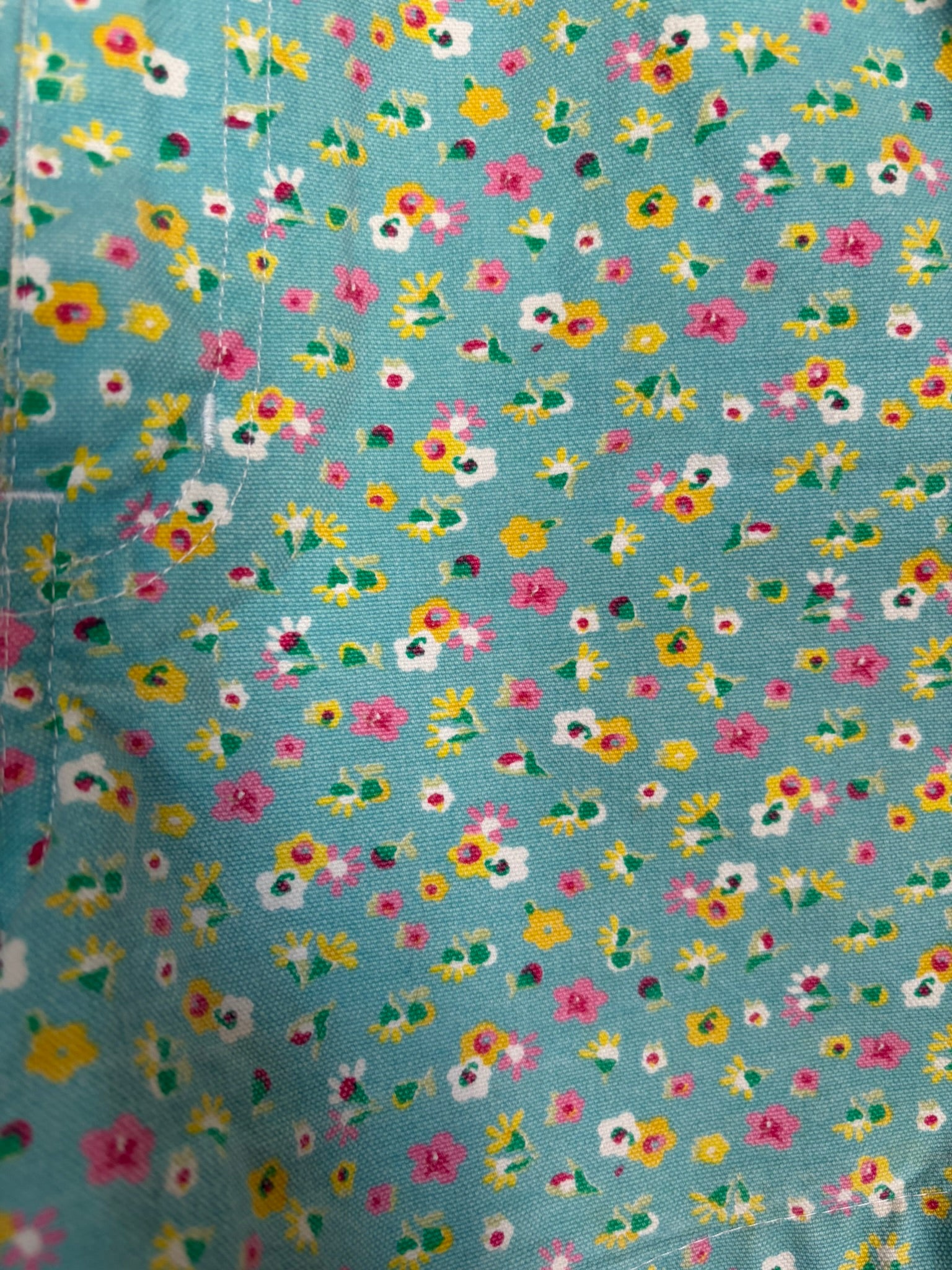 Short fleuri bleu turquoise Naf Naf –  T.34/36 - Début des années 2000
