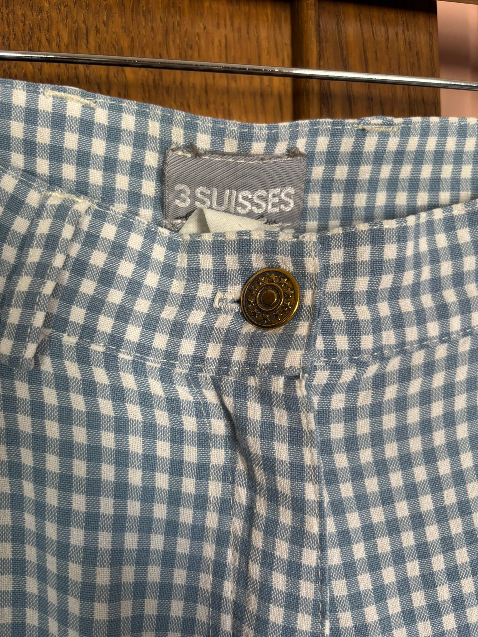Pantalon vichy bleu ciel – T.36 - Vintage années 90
