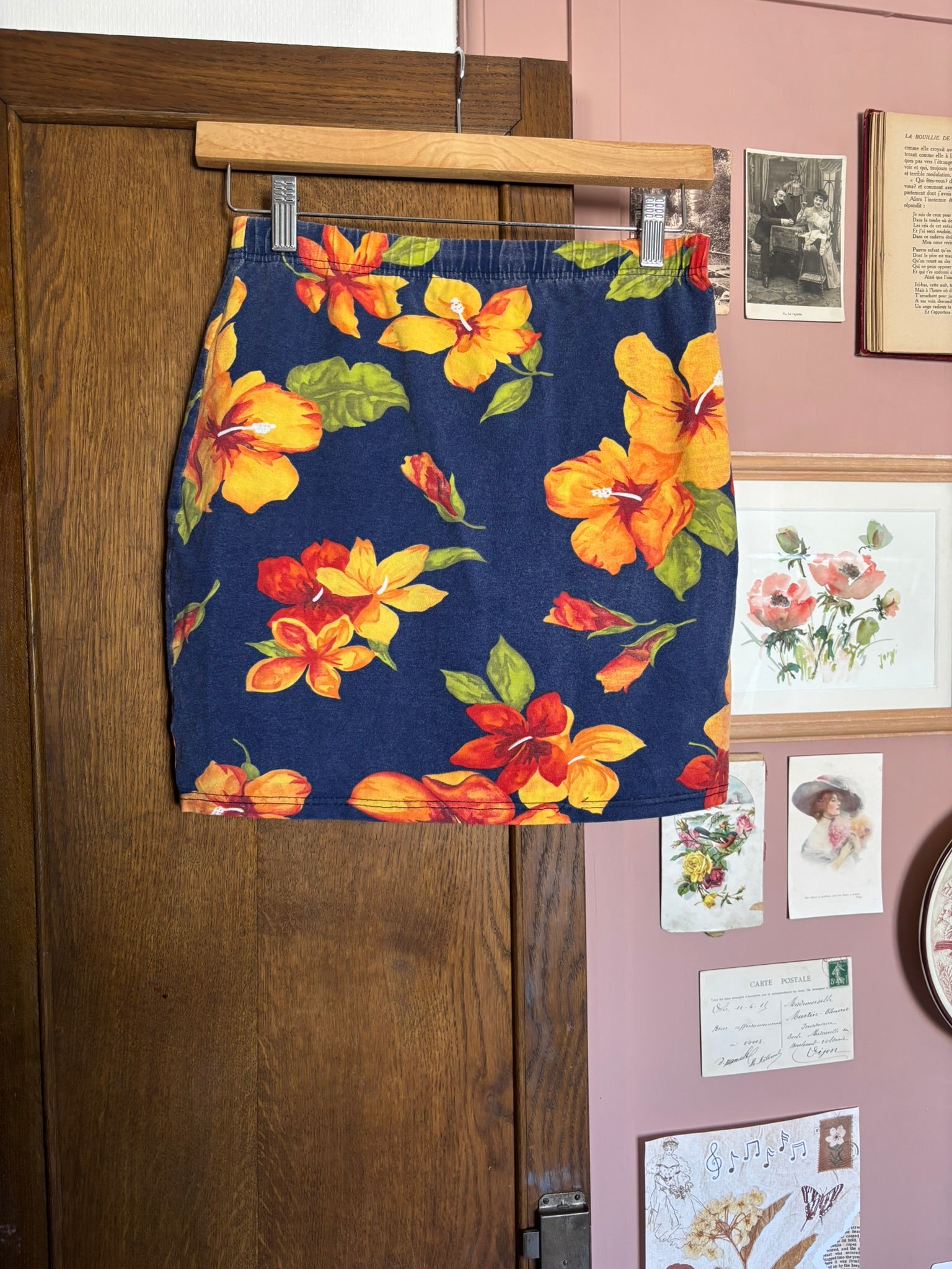 Mini jupe fleurie hawaïenne – Vintage années 90 - Taille 32