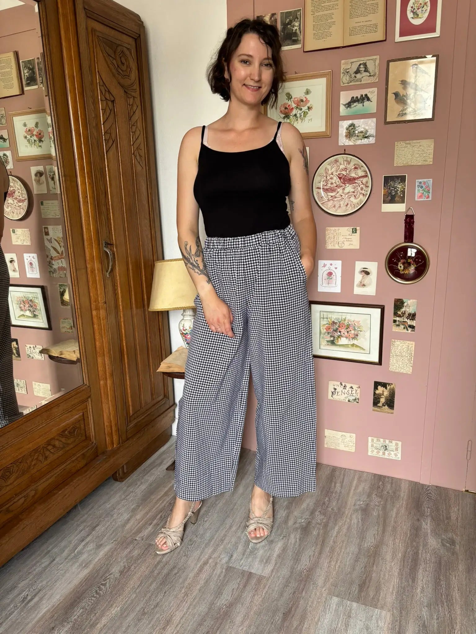 Pantalon large vichy – Misslook – Du 38 au 42 – Vintage années 90/2000