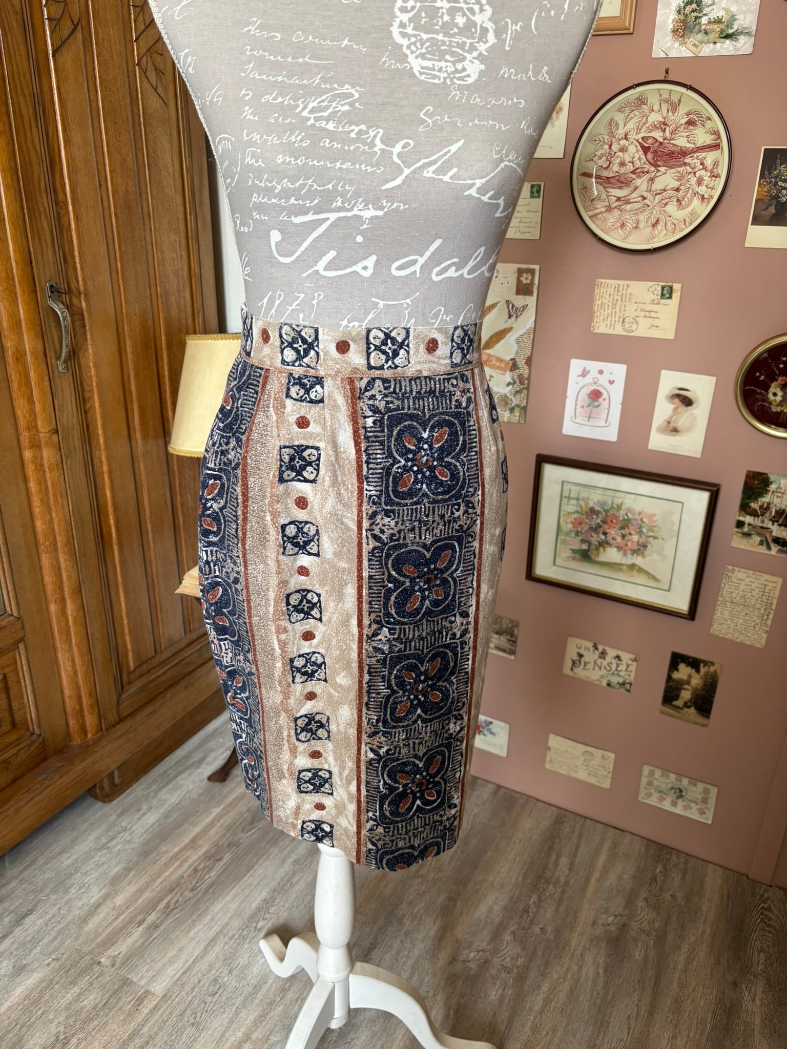 Ensemble en coton et lin – T.34– Vintage années 80/90