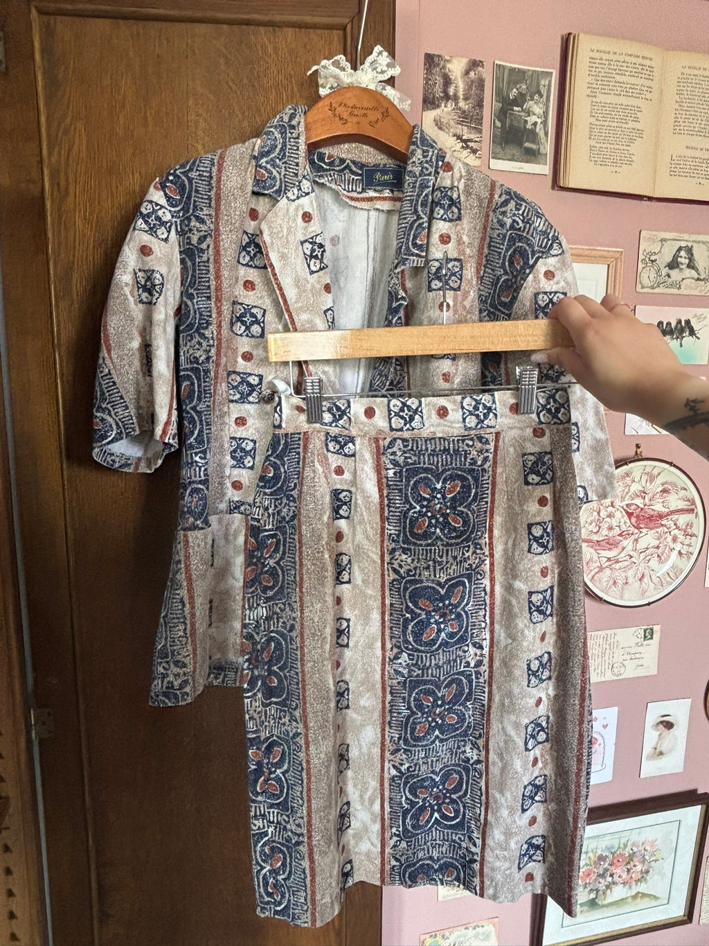 Ensemble en coton et lin – T.34– Vintage années 80/90