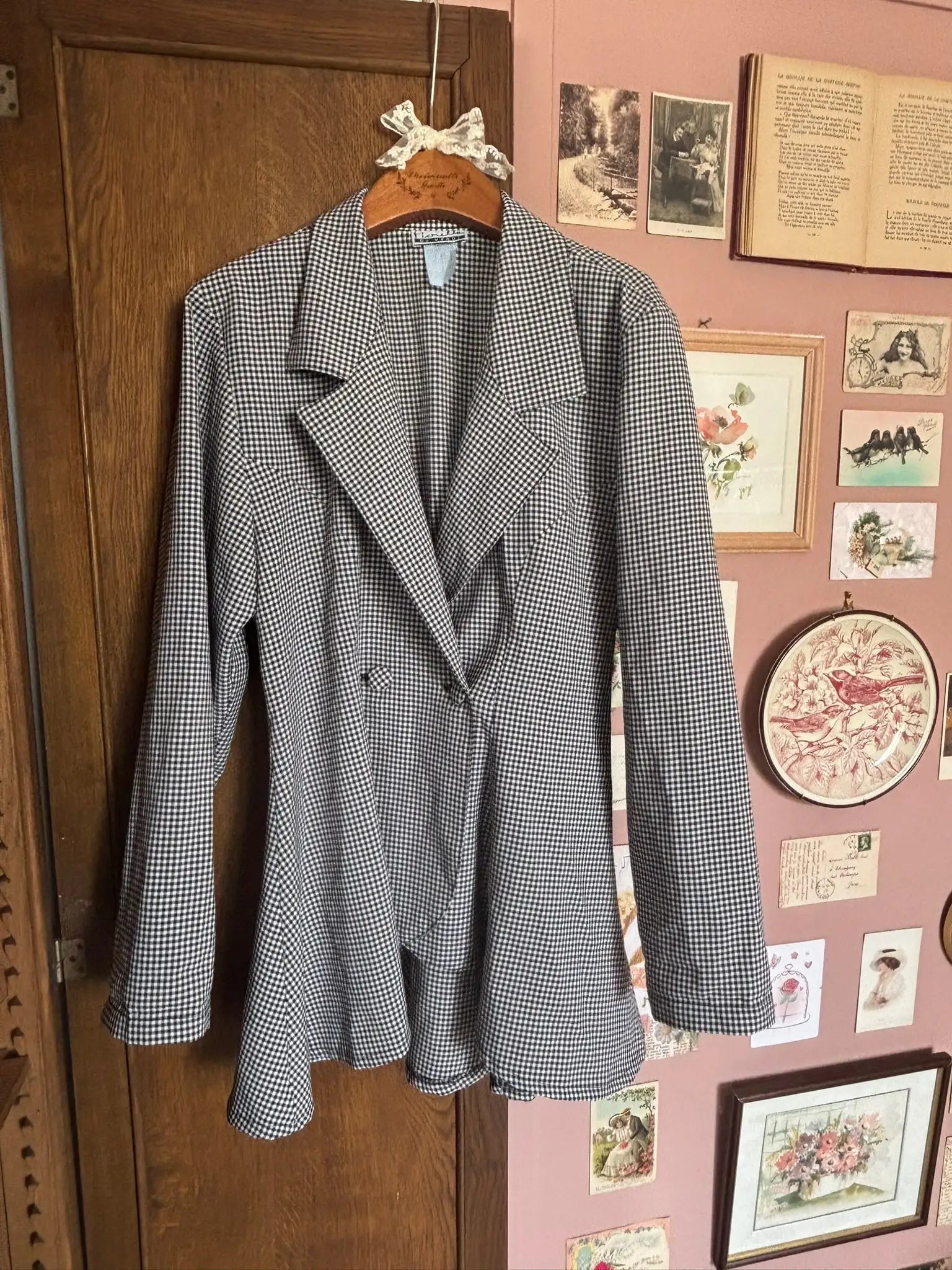 Veste vichy asymétrique – Fiorella di Verdi – T.38 – Vintage années 90