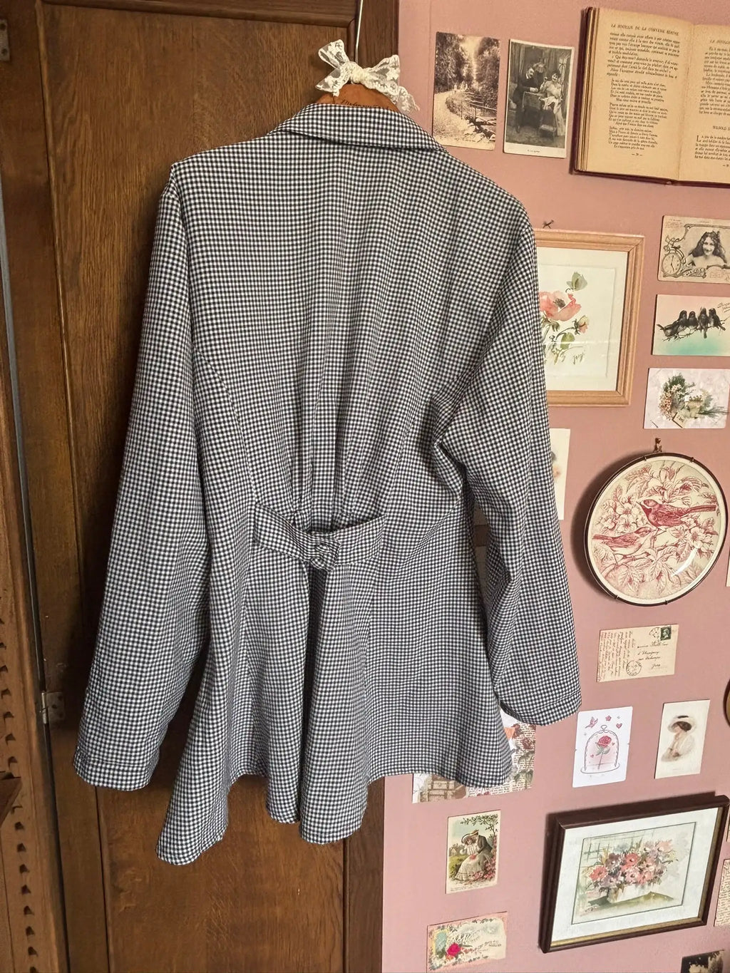 Asymmetrical gingham jacket – Fiorella di Verdi – Size 38 – 90s Vintage
