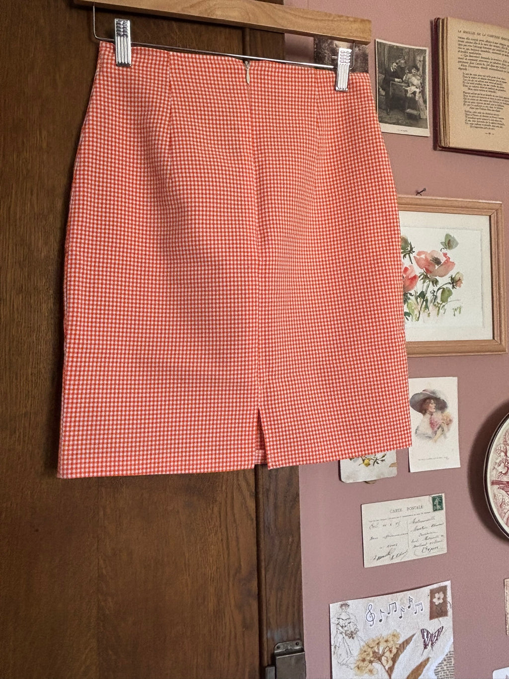 Orange Gingham Mini Skirt – Size 34 – 80s/90s Vintage