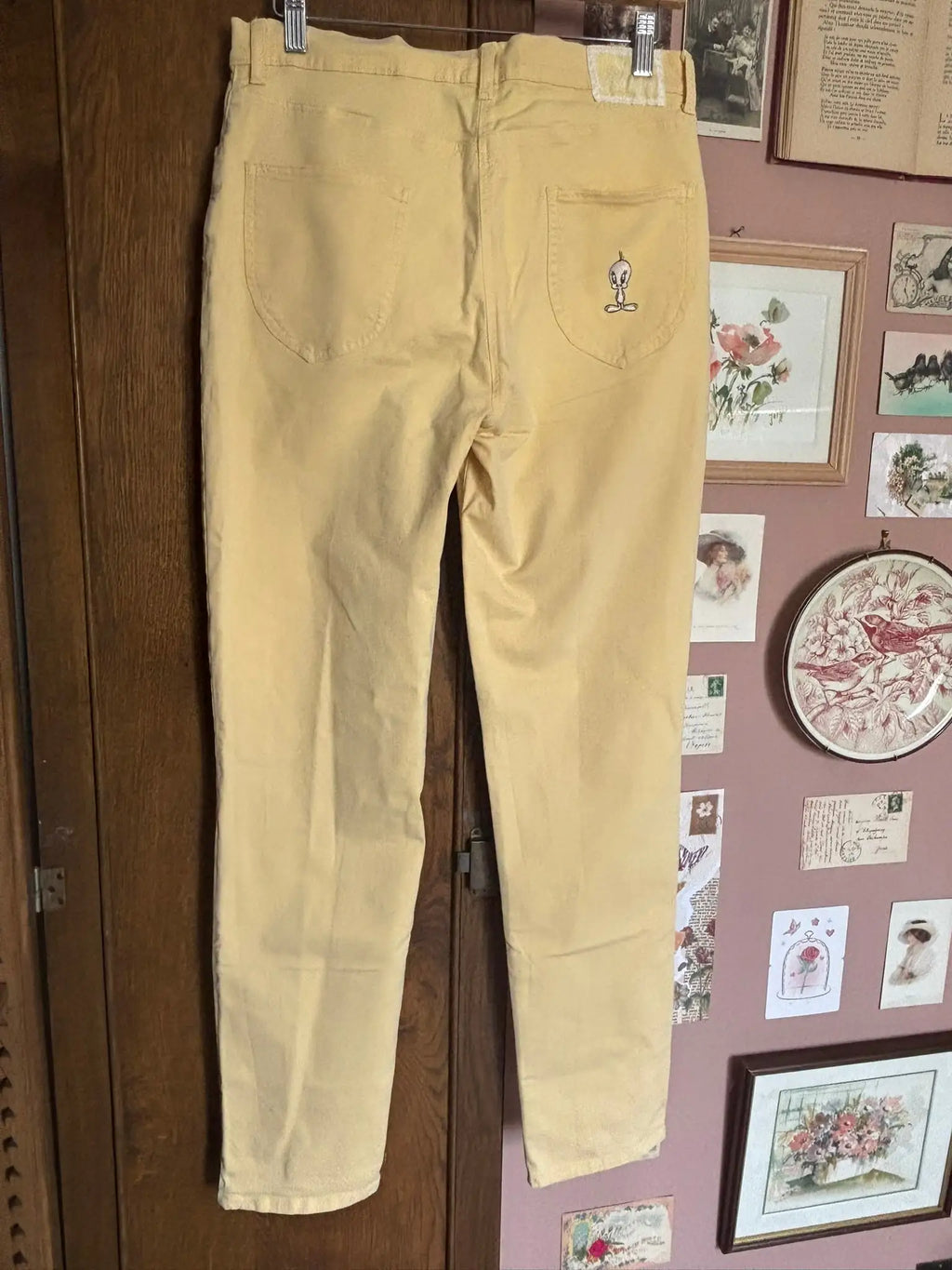 Pantalon taille haute Titi brodé – Miss Aventures – T.38/40 – Vintage années 2000