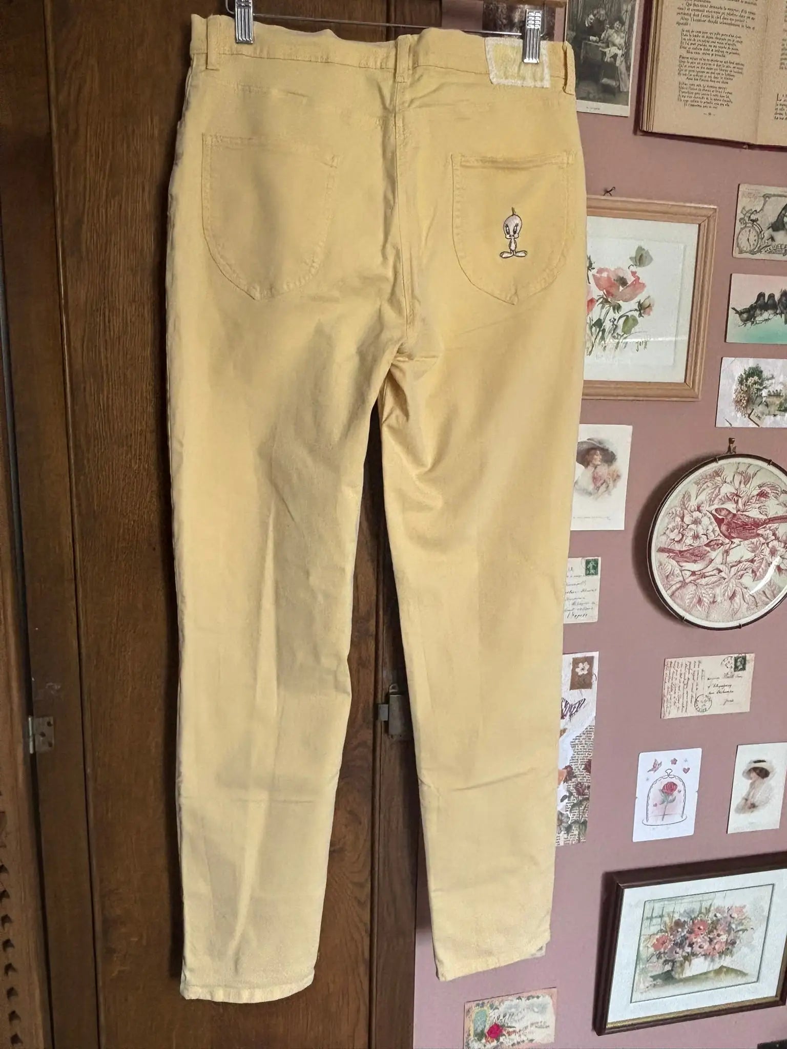 Pantalon taille haute Titi brodé – Miss Aventures – T.38/40 – Vintage années 2000