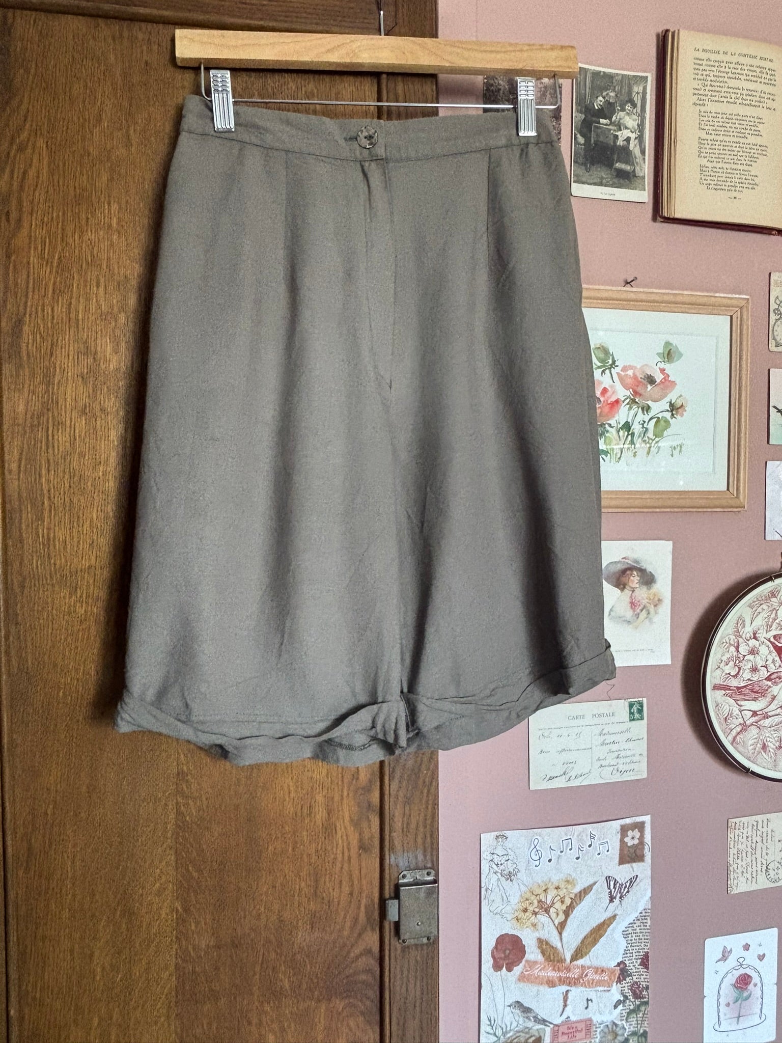 Short bermuda fluide en viscose et lin – T.36 – Vintage années 90