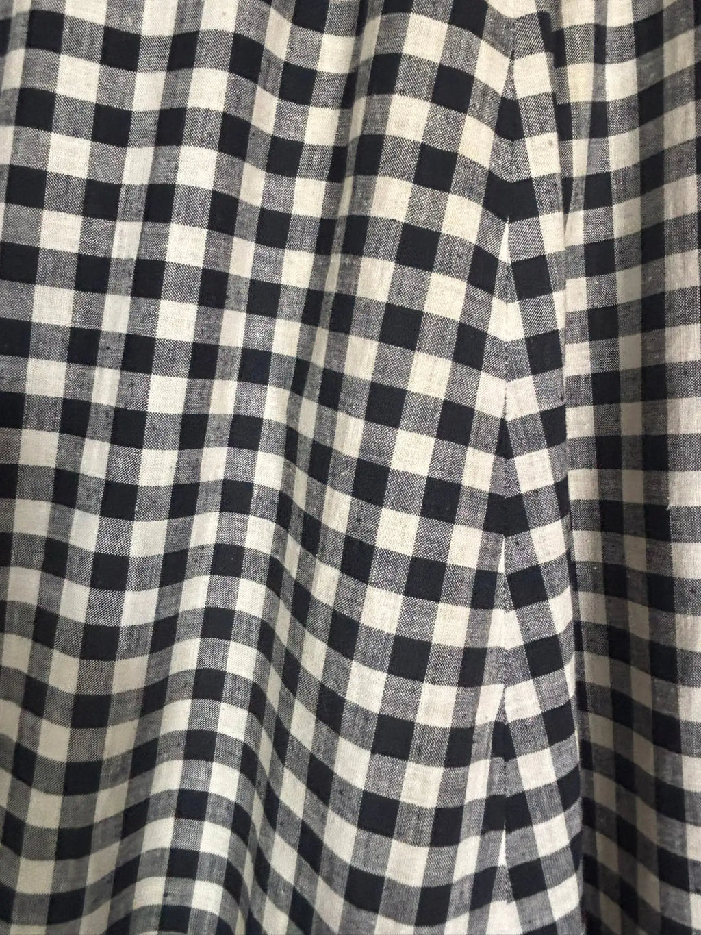 Jupe longue vichy noir & écru cousue main – T. 30– 1979