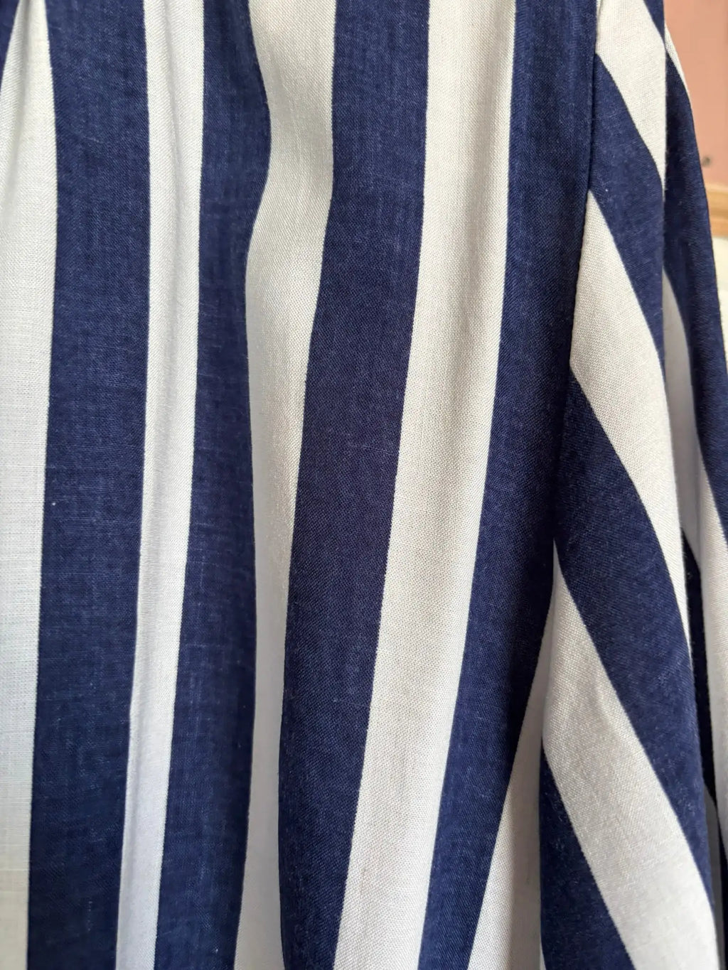 Chemisier fluide rayé bleu et blanc – T.46/48 – Vintage années 80