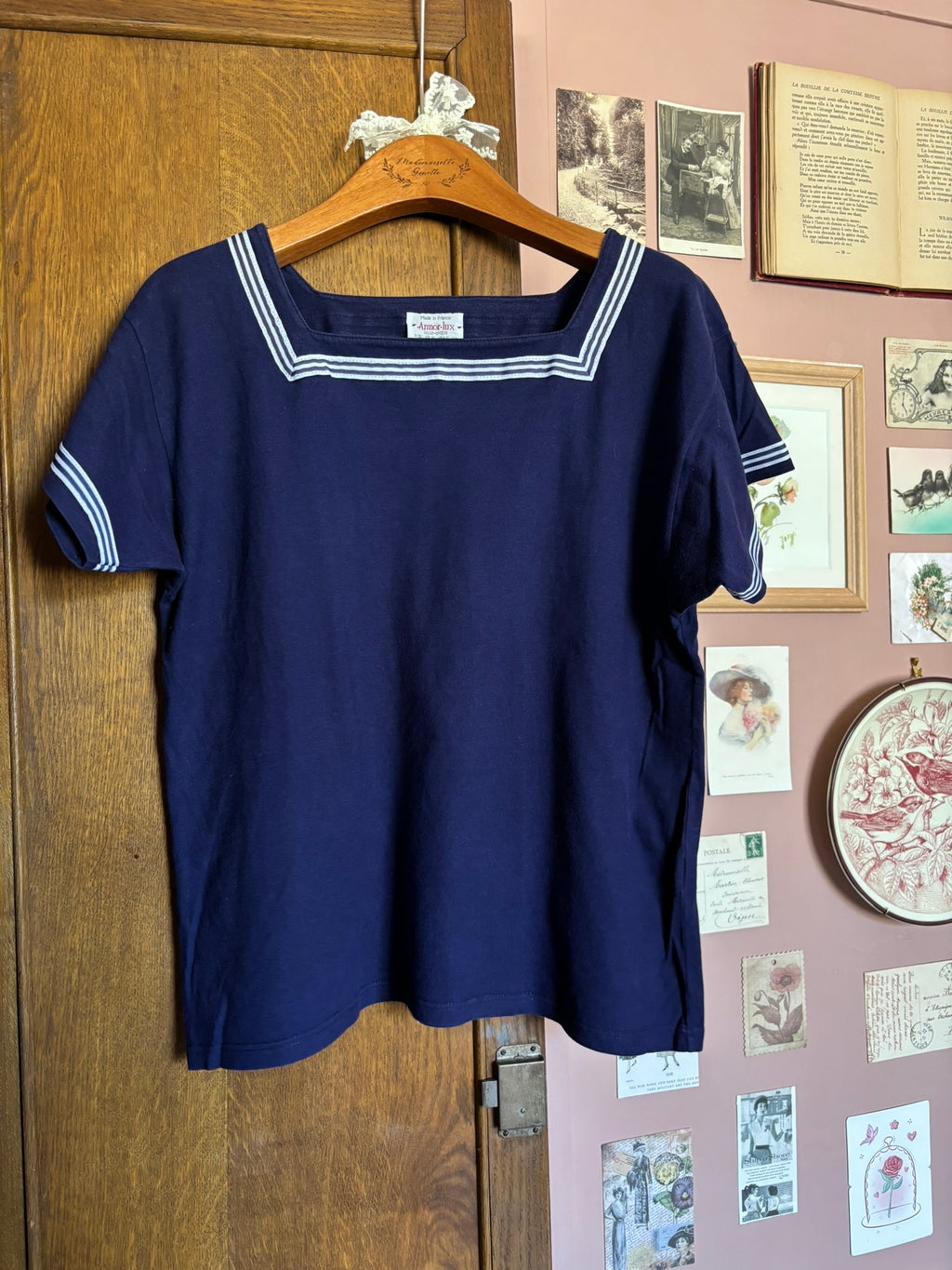 T-shirt marin bleu marine – Armor Lux – T.38/40 – Vintage années 80