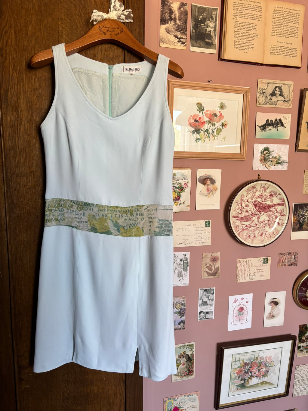 Robe ajustée bleu ciel – T.34 – Vintage années 2000