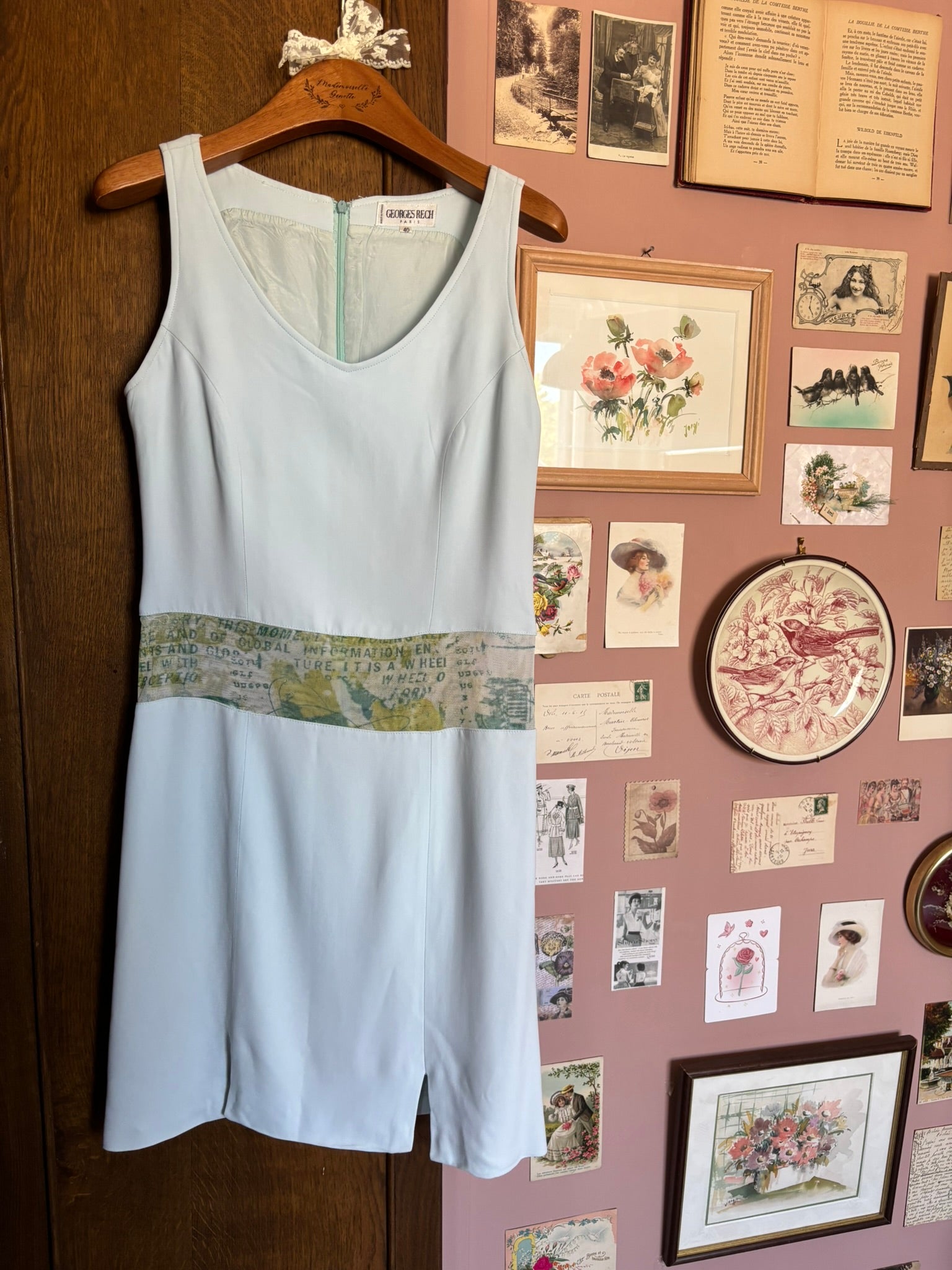 Robe ajustée bleu ciel – T.34 – Vintage années 2000