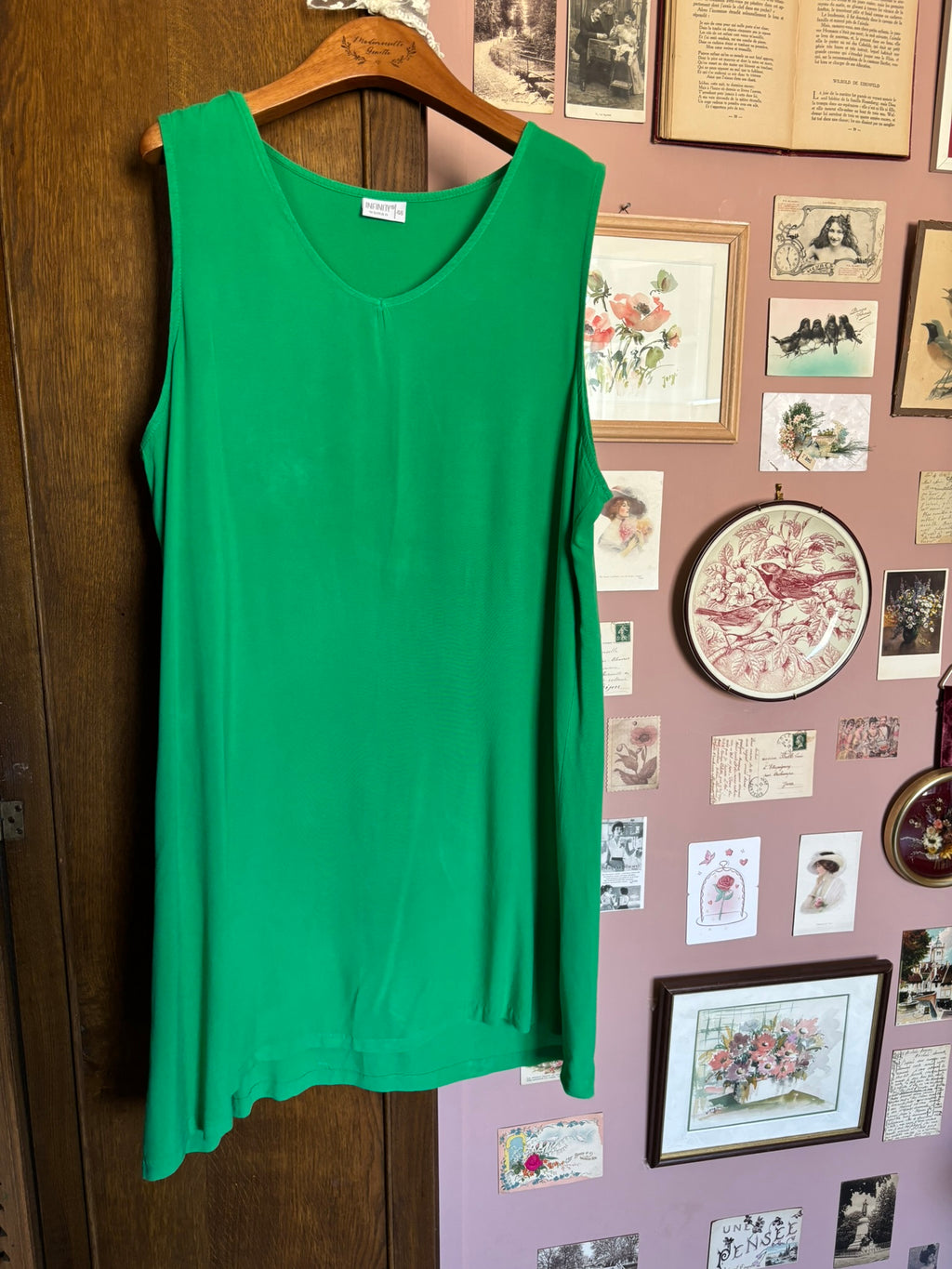 Robe fluide vert émeraude – T.44 – Vintage années 2000