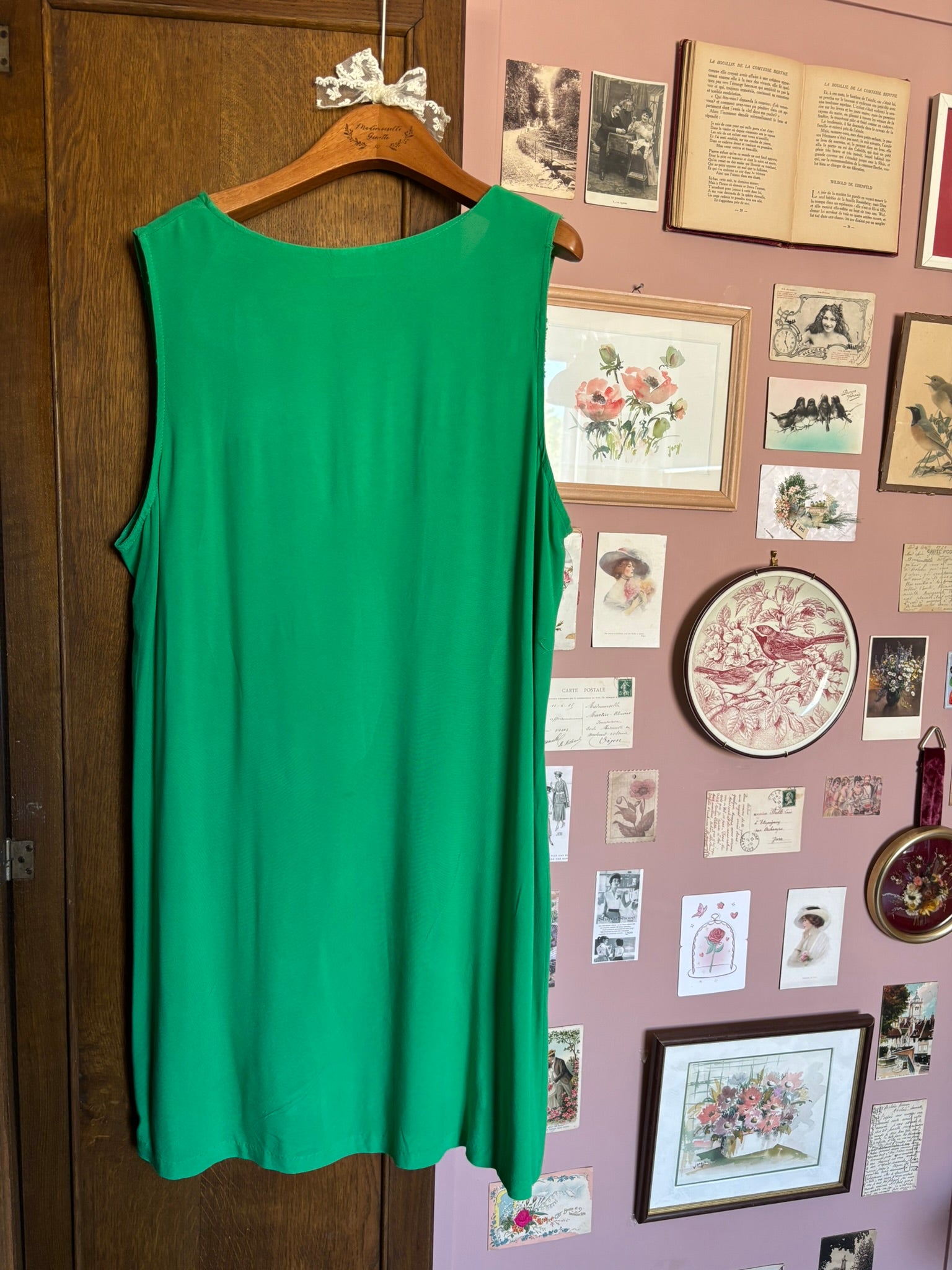 Robe fluide vert émeraude – T.44 – Vintage années 2000