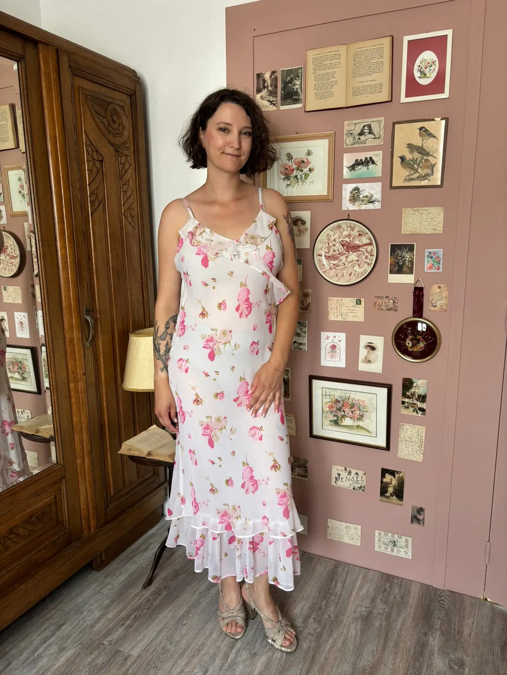 Robe longue fleurie à volants – L'Avion – T. 40/42 – Vintage années 90/2000