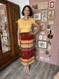 Vintage Boho Wrap Maxi Skirt – One Day Image – Size M – 90s