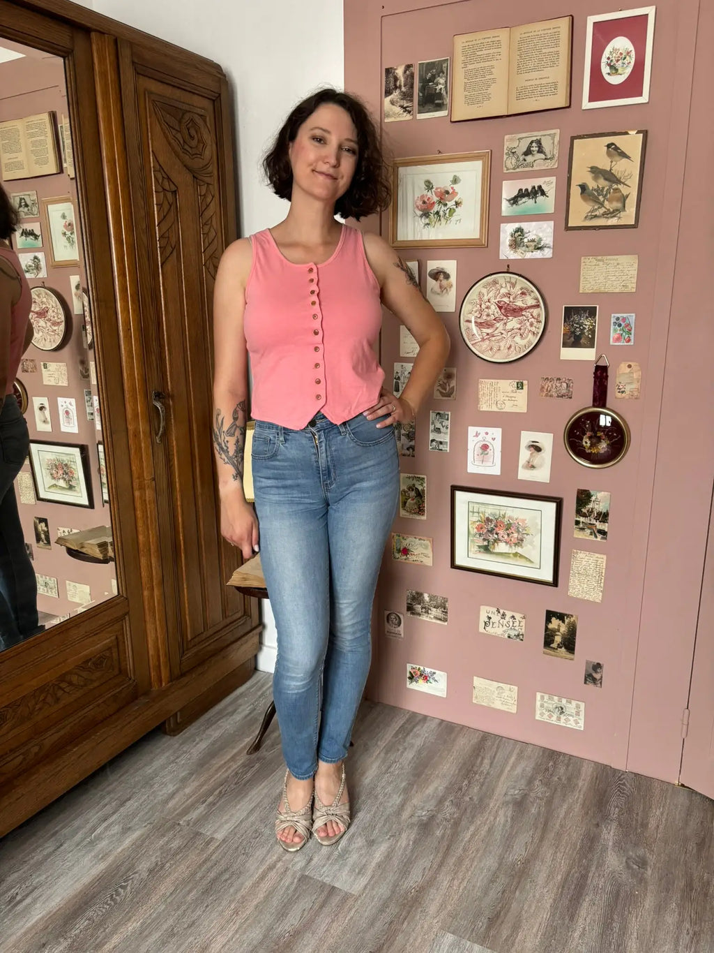 Débardeur rose bonbon MEXX – T. 36/38 – Vintage années 2000