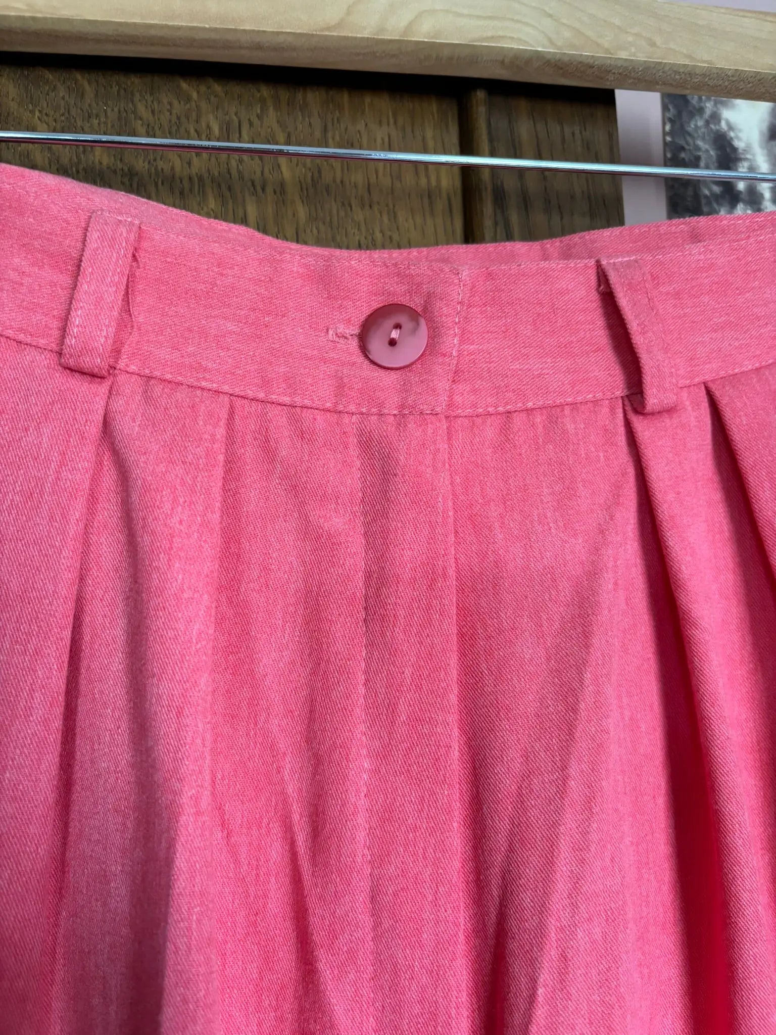 Pantalon taille haute corail – T. 34 – Vintage fin années 80