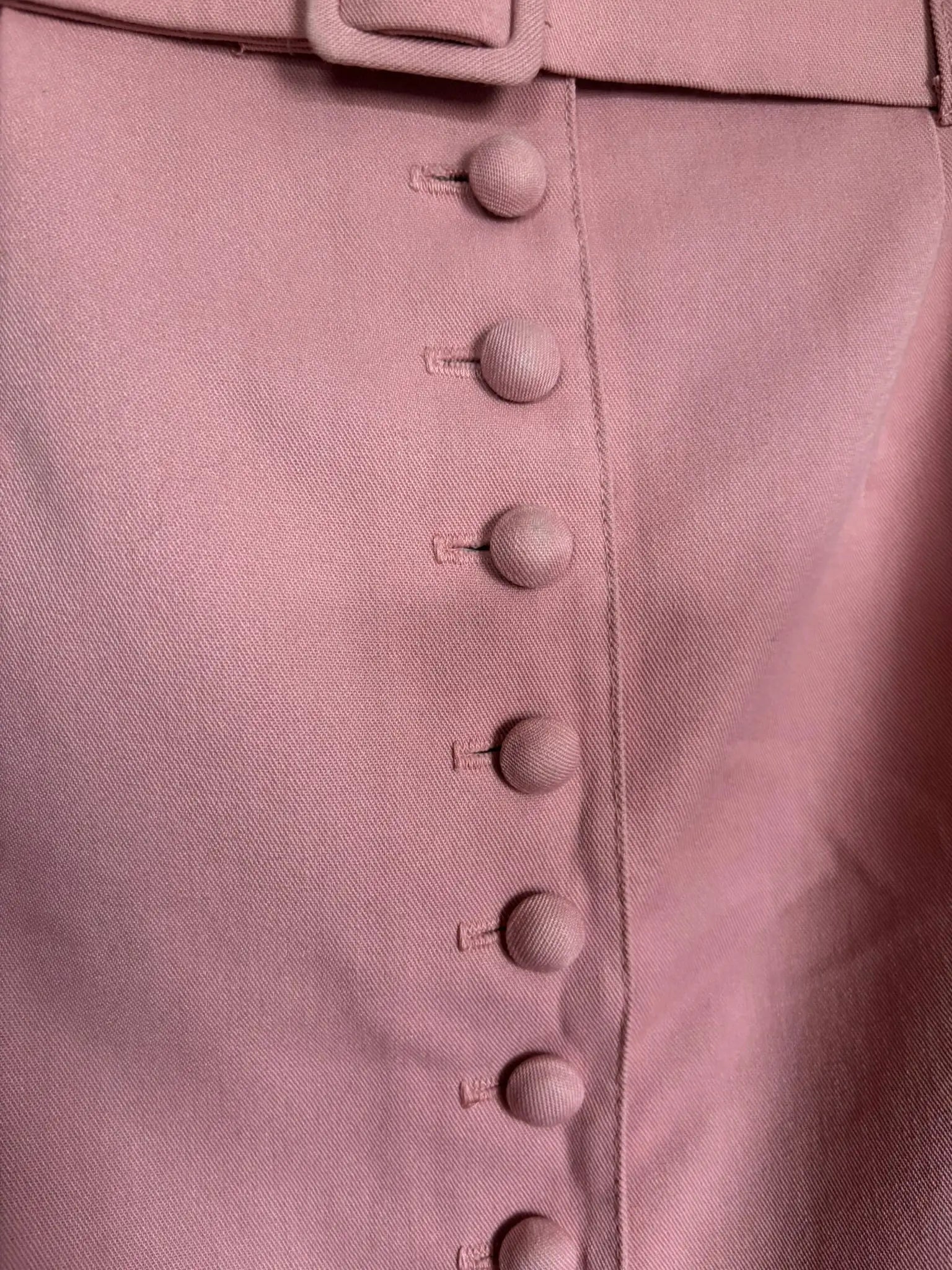 Jupe taille haute vieux rose à ceinture – T.36/Petit 38 – Vintage années 90