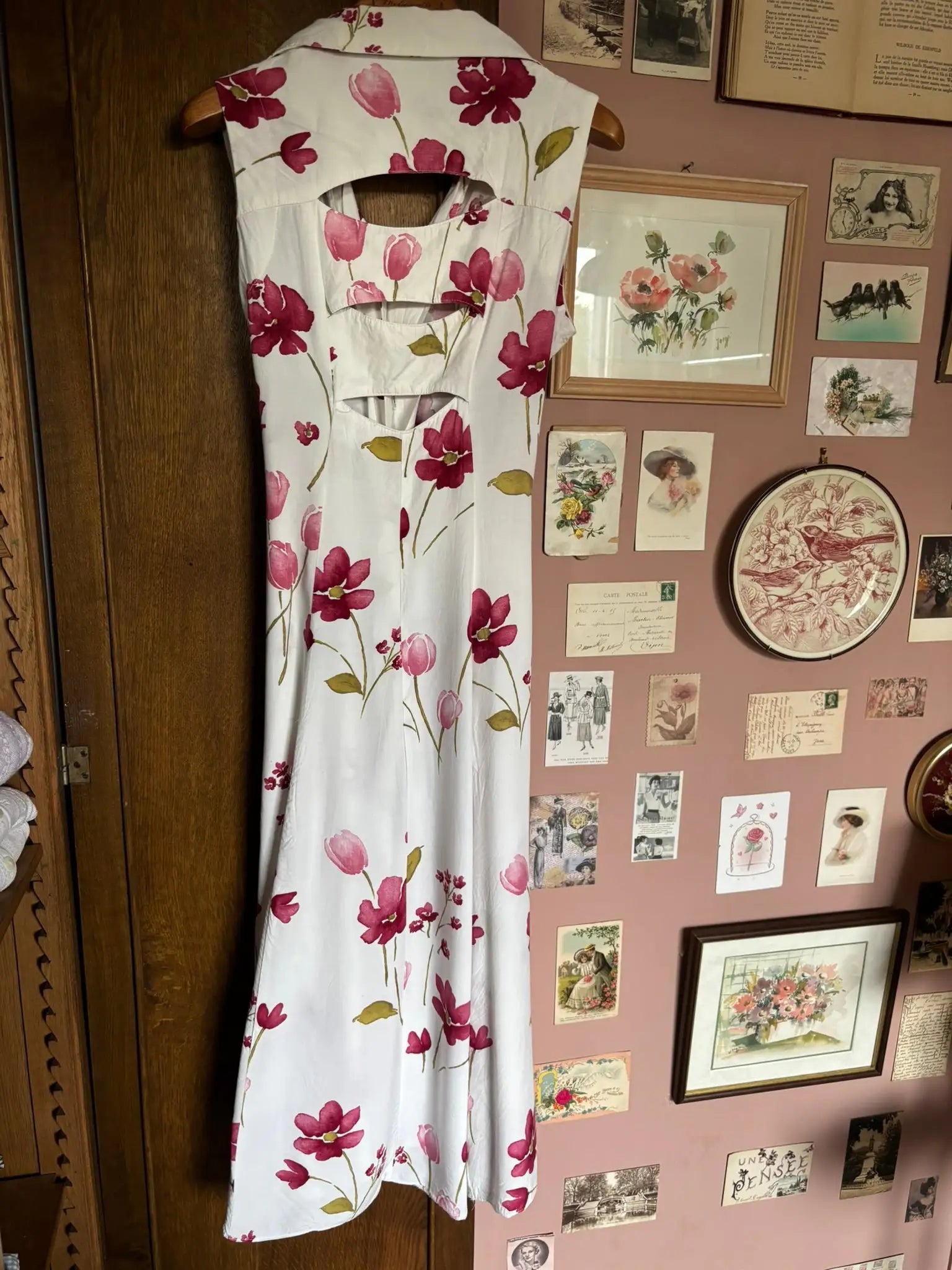 Robe vintage fleurie Ada à ceinture – T.36 – Années 90/2000