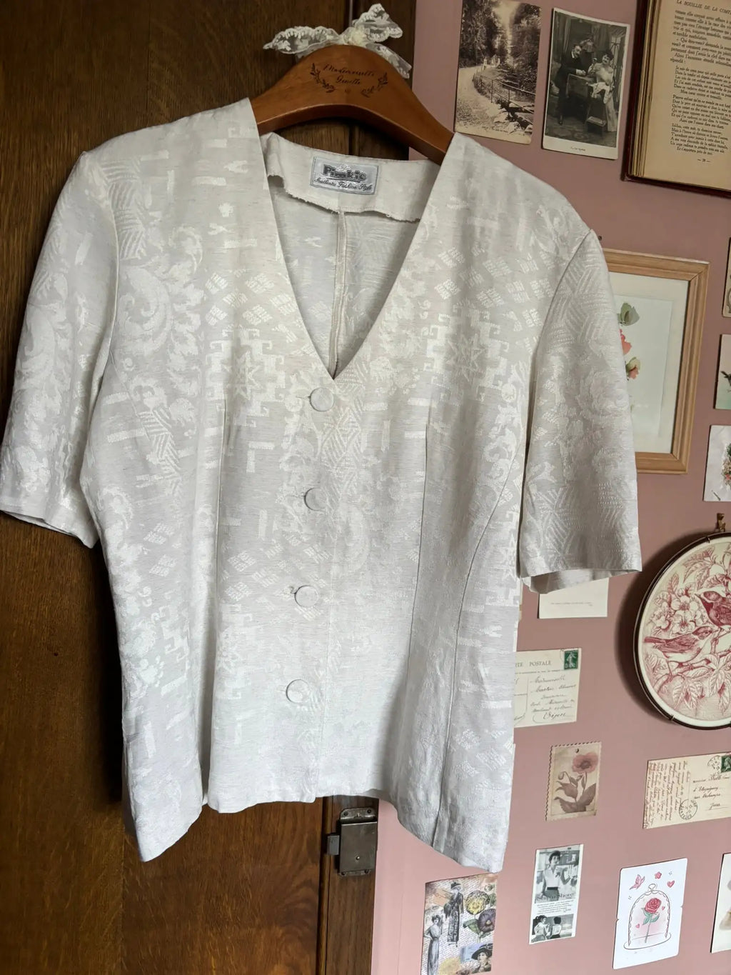 Chemisier jacquard Pimkie – T. 38 – Vintage années 90/2000