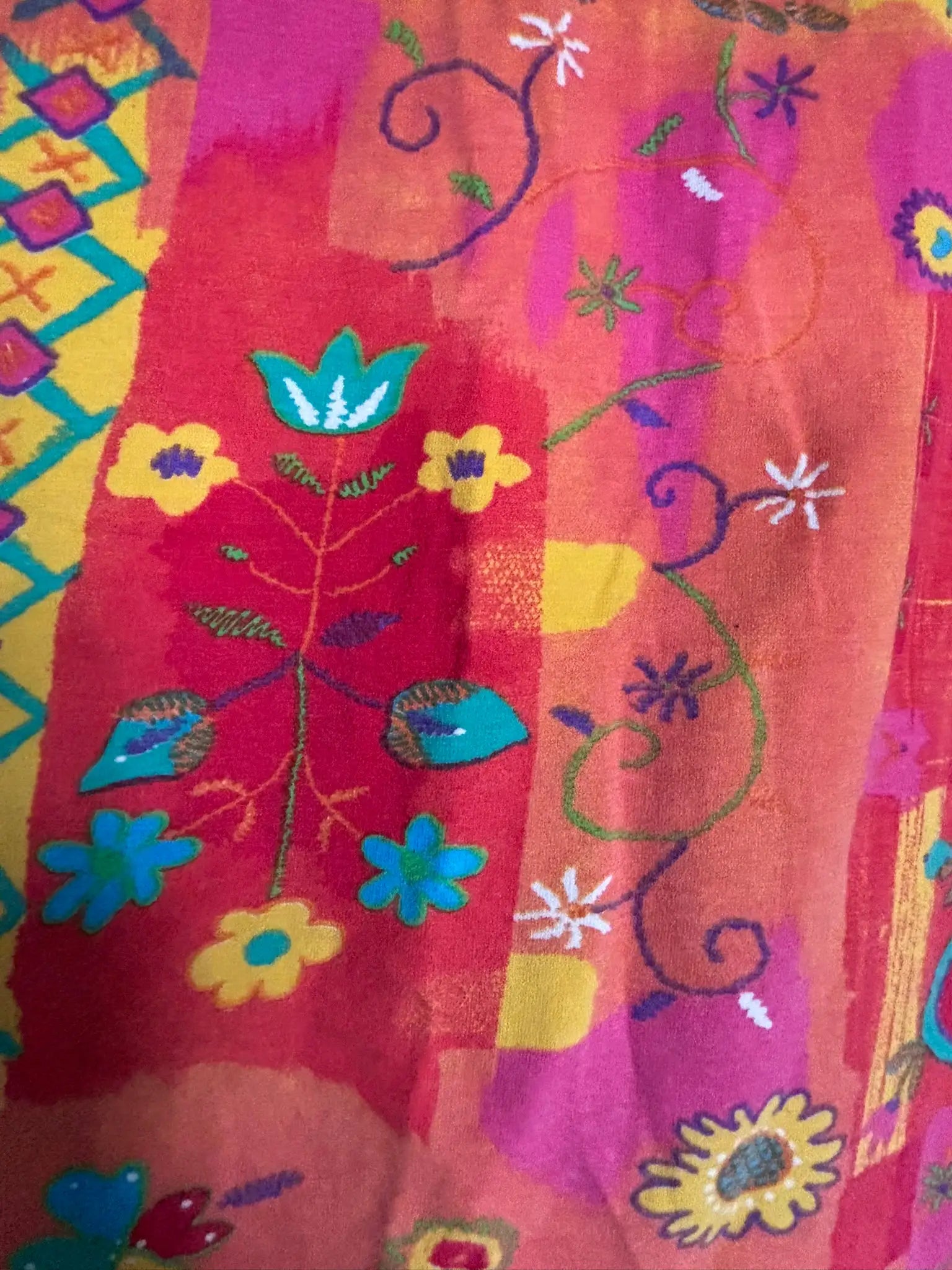 Mini jupe patchwork fleurie multicolore – Jusqu'au 38 – Vintage années 90/2000